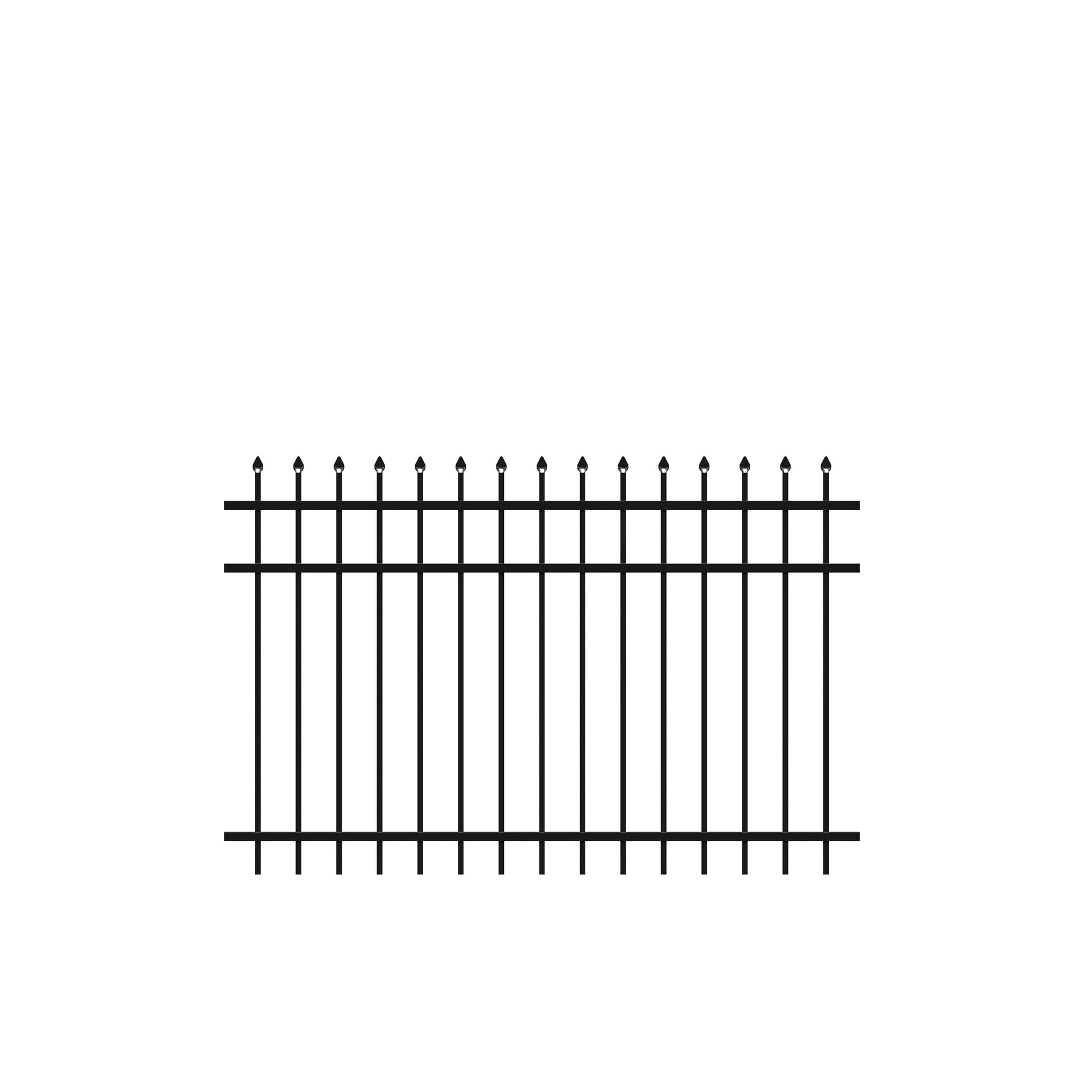 Marble Harbor Series - Fence Panel - 4' x 6'-Aluminum Fence Panels-ActiveYards-Black-FenceCenter