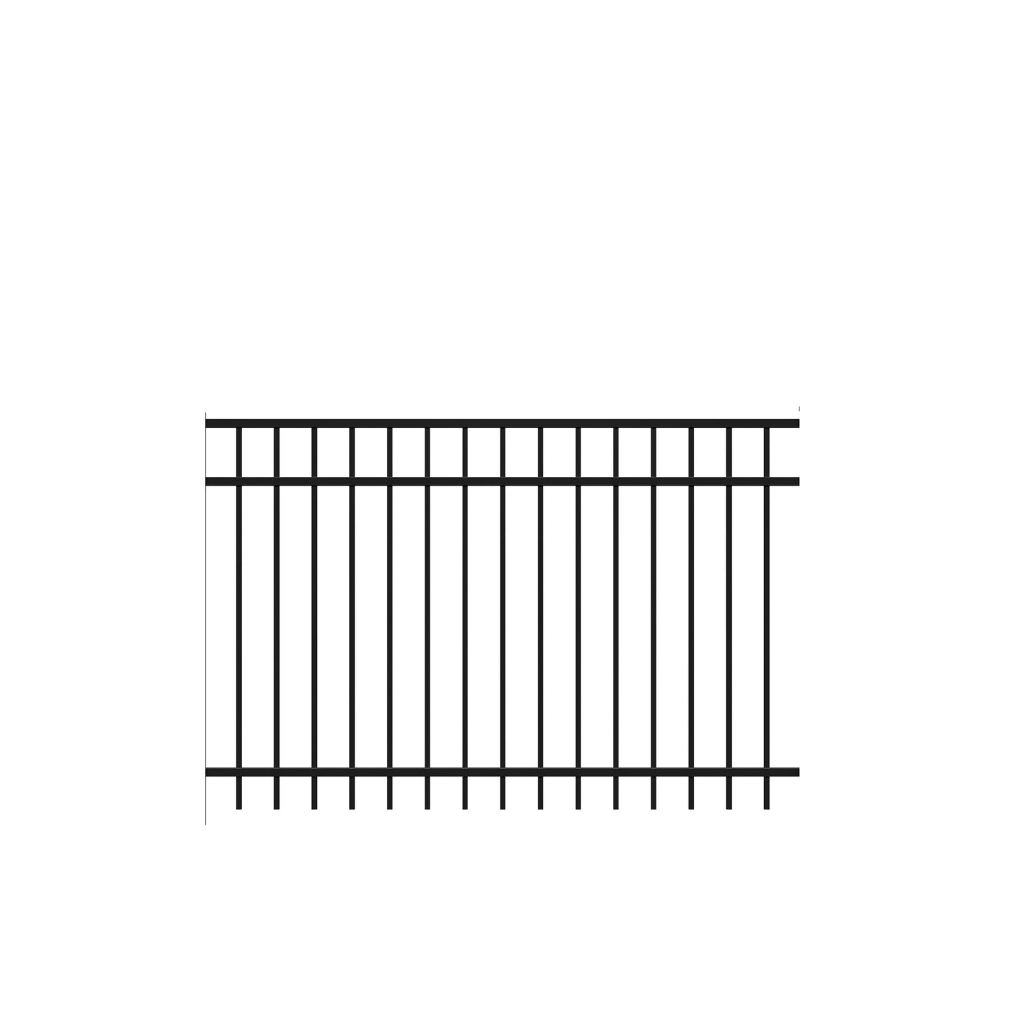 Granite Harbor Series - Fence Panel - 4' x 6'-Aluminum Fence Panels-ActiveYards-Black-FenceCenter