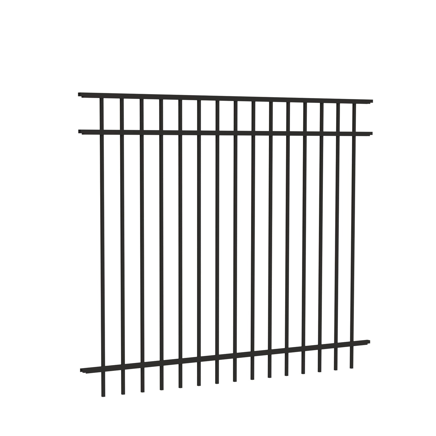 Granite Harbor Series - Fence Panel - 5' x 6'-Aluminum Fence Panels-ActiveYards-Black-FenceCenter