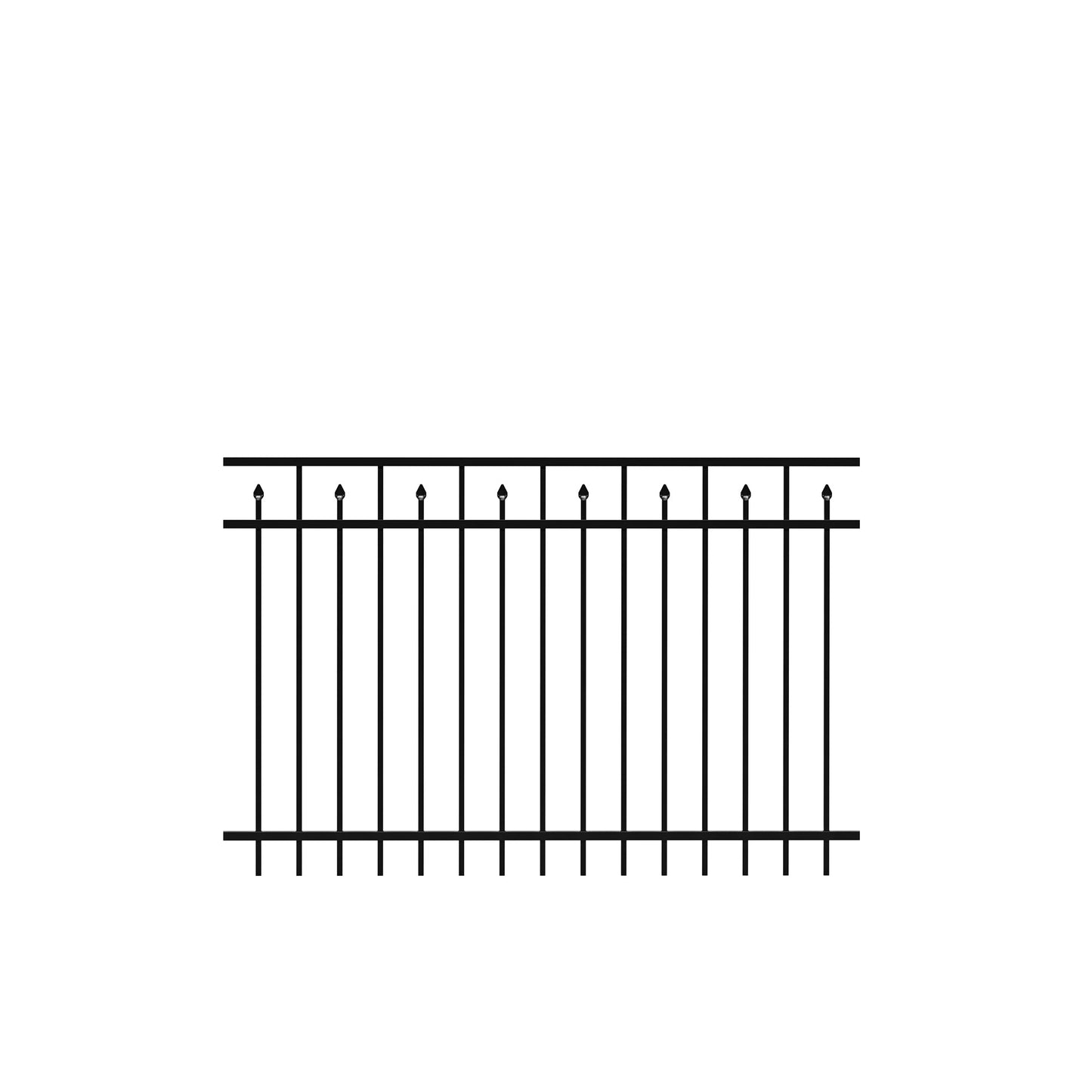 Amethyst Harbor Series - Fence Panel - 4' x 6'-Aluminum Fence Panels-ActiveYards-Black-FenceCenter