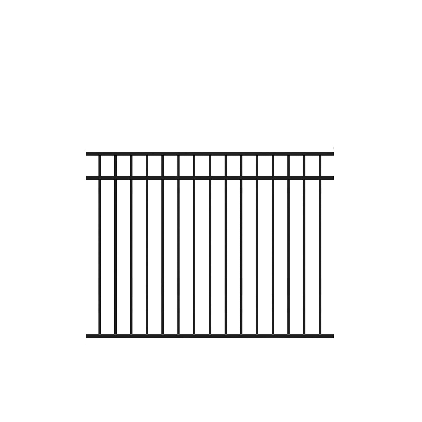 Granite DR Harbor Series - Fence Panel - 4½' x 6' Drop Rail-Aluminum Fence Panels-ActiveYards-FenceCenter