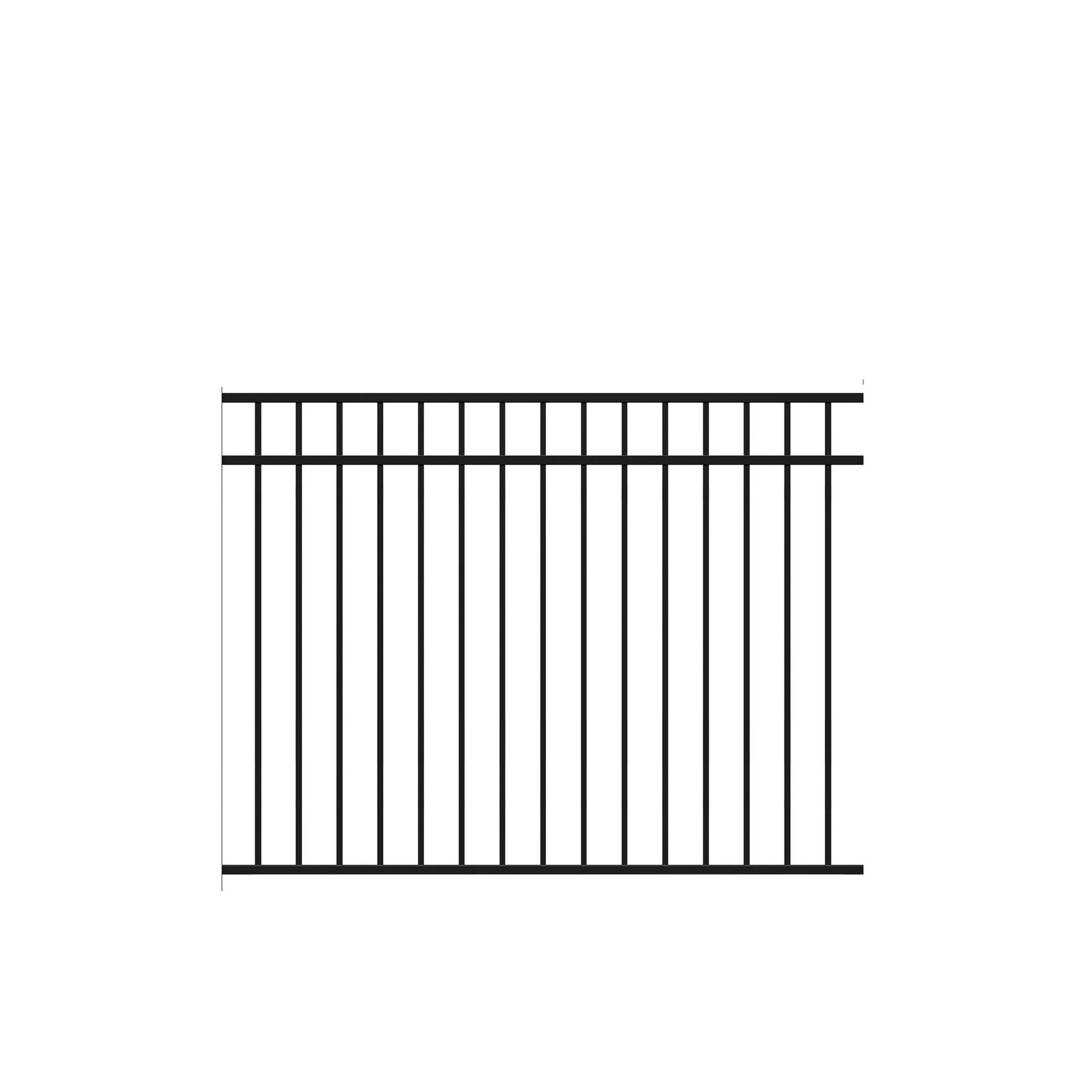 Granite DR Harbor Series - Fence Panel - 4½' x 6' Drop Rail-Aluminum Fence Panels-ActiveYards-FenceCenter