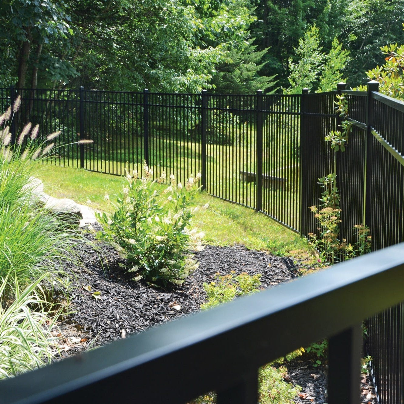 Granite DR Harbor Series - Fence Panel - 4½' x 6' Drop Rail-Aluminum Fence Panels-ActiveYards-FenceCenter