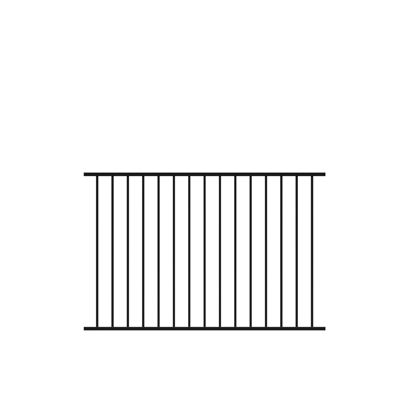 Bedrock Home Series - Fence Panel - 4' x 6'-Aluminum Fence Panels-ActiveYards-Black-FenceCenter