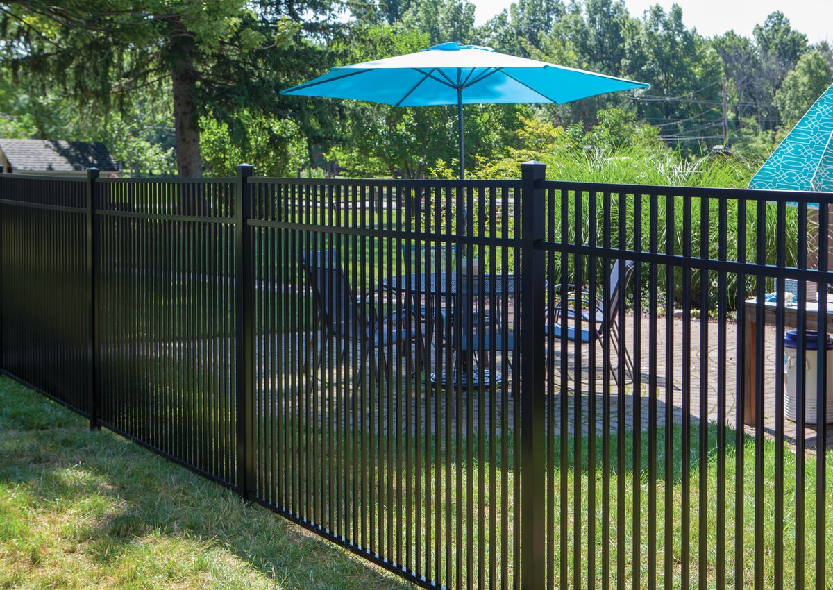 Travertine Harbor Series - Fence Panel - 4½' x 6' Drop Rail-Aluminum Fence Panels-ActiveYards-Black-FenceCenter