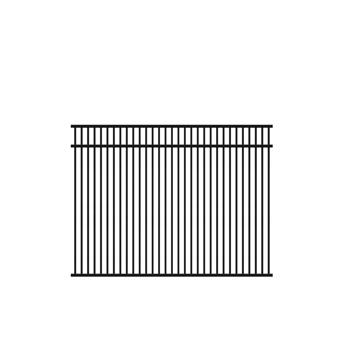 Travertine Harbor Series - Fence Panel - 4½' x 6' Drop Rail-Aluminum Fence Panels-ActiveYards-Black-FenceCenter