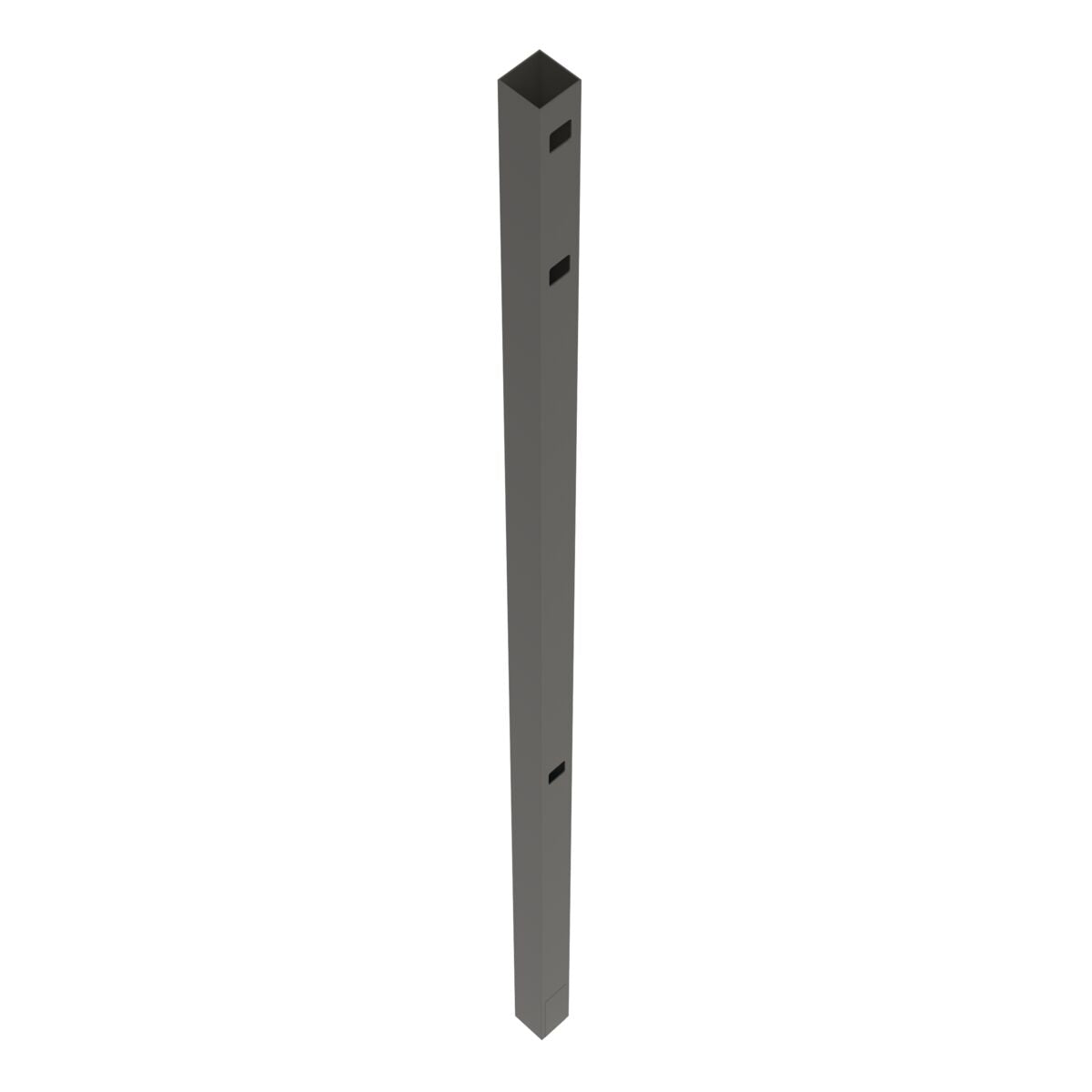 2 in. x 2 in. x 70 in. Black Aluminum End Fence Post