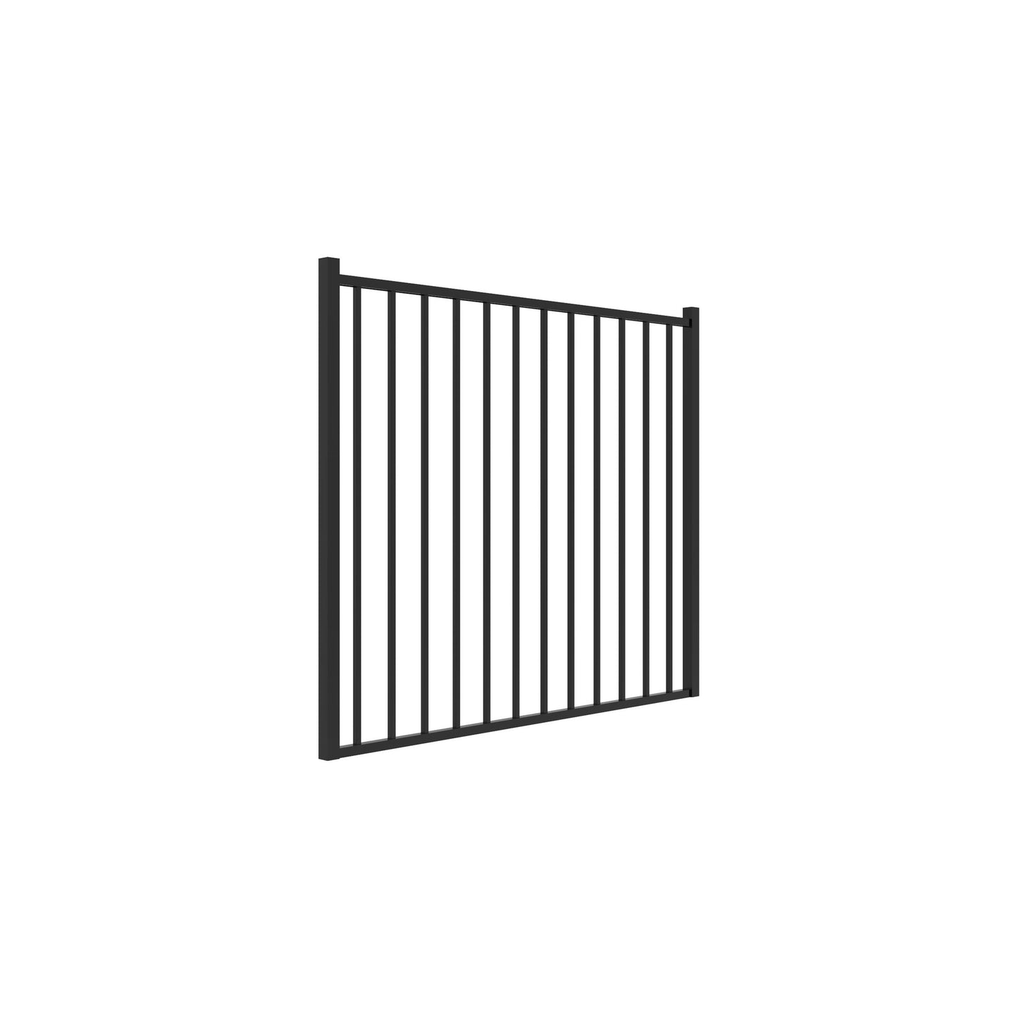 Bedrock Harbor Series - Straight Gate - 4' x 5'-Aluminum Fence Gates-ActiveYards-Black-FenceCenter