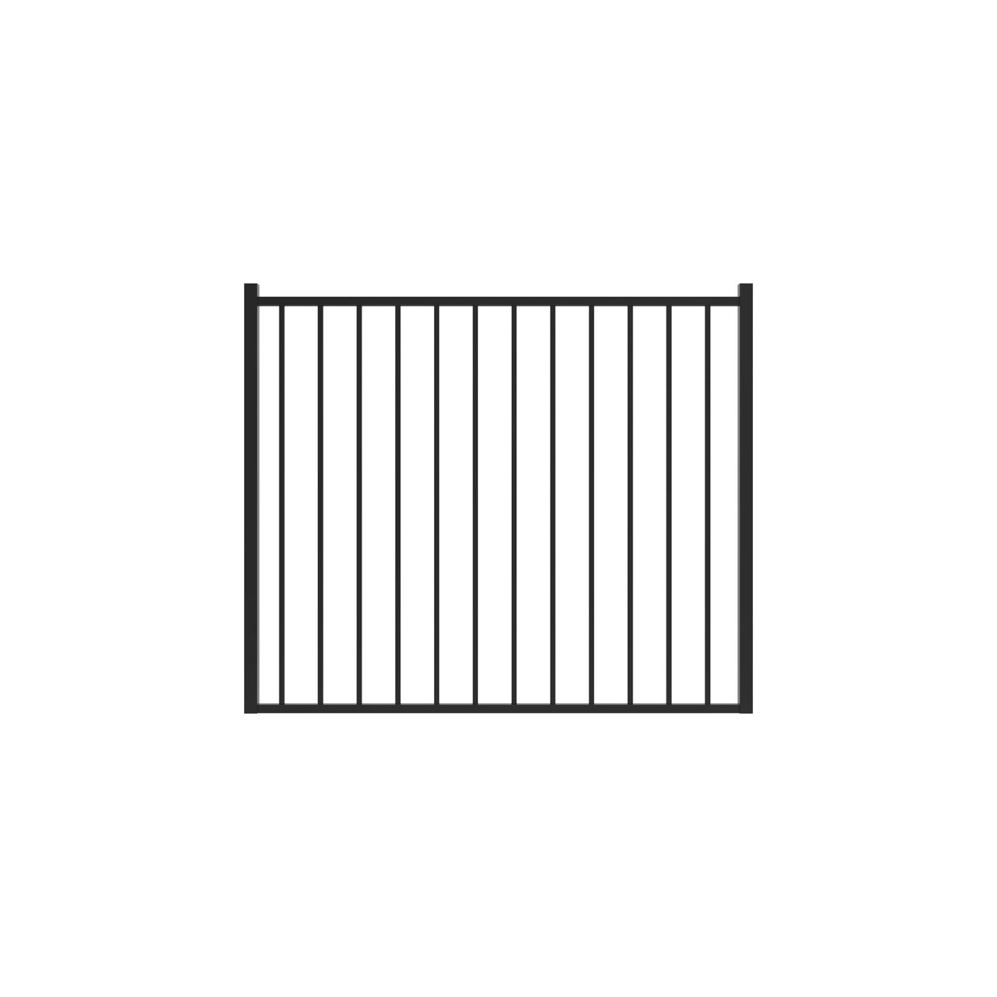 Bedrock Harbor Series - Straight Gate - 4' x 5'-Aluminum Fence Gates-ActiveYards-Black-FenceCenter