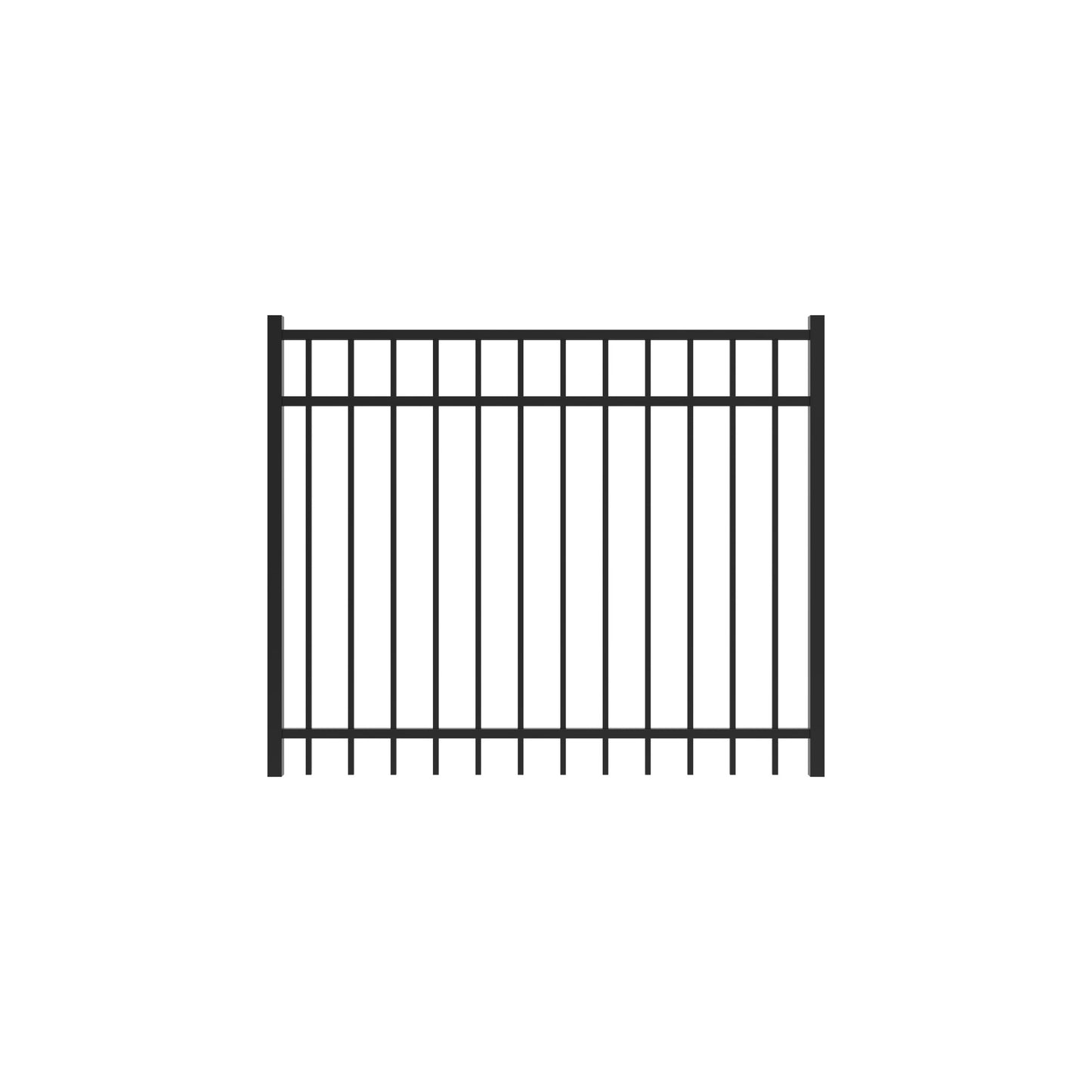 Granite Harbor Series - Straight Gate - 4' x 5'-Aluminum Fence Gates-ActiveYards-Black-FenceCenter