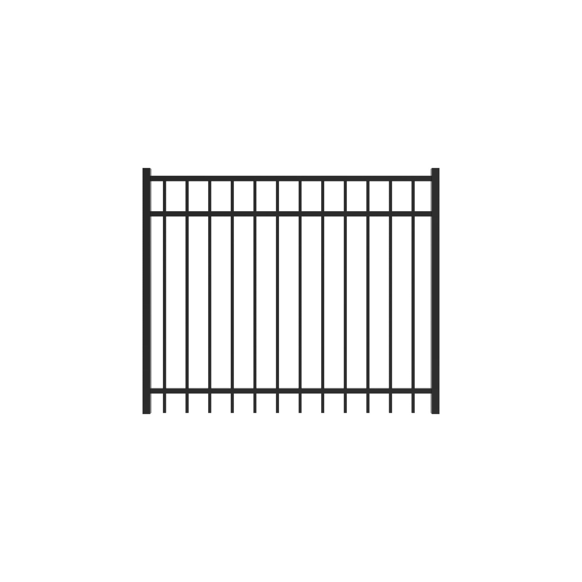 Granite Harbor Series - Straight Gate - 4' x 5'-Aluminum Fence Gates-ActiveYards-Black-FenceCenter