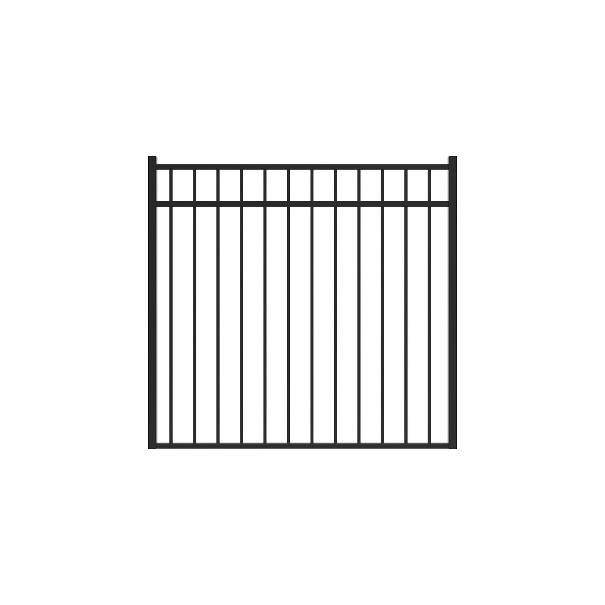 Granite DR Harbor Series - Straight Gate - 4½' x 5'-Aluminum Fence Gates-ActiveYards-Black-FenceCenter