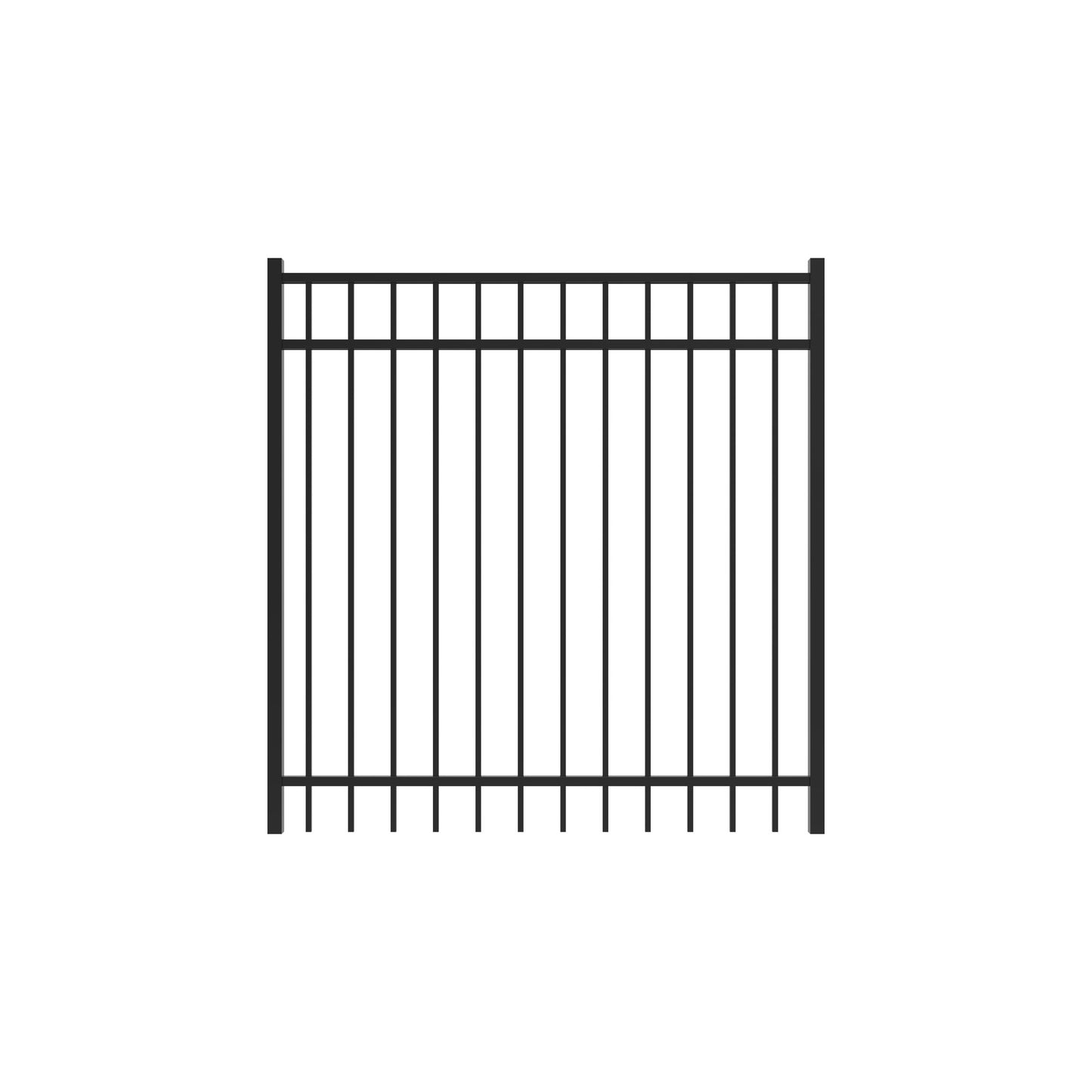 Granite Harbor Series - Straight Gate - 5' x 5'-Aluminum Fence Gates-ActiveYards-Black-FenceCenter