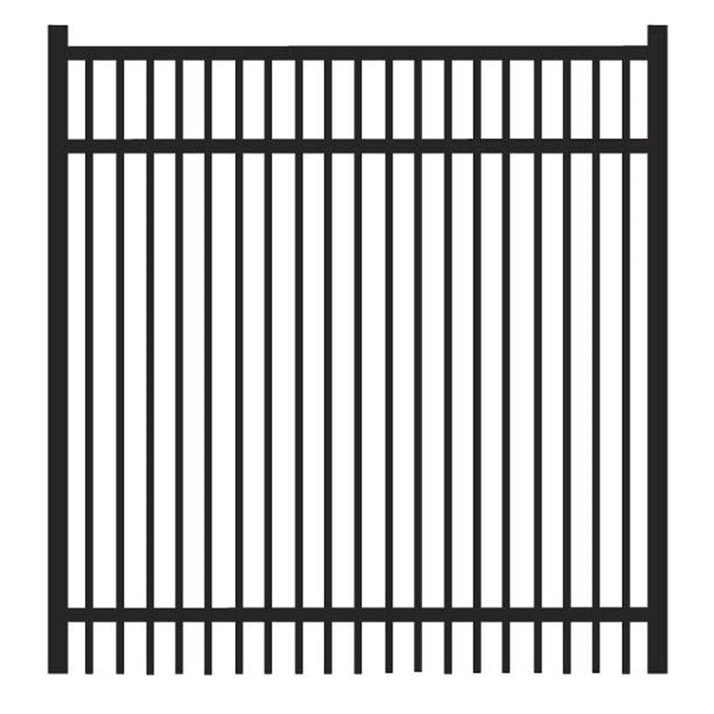 Travertine Harbor Series - Straight Gate - 4' x 4'-Aluminum Fence Gates-ActiveYards-Black-FenceCenter