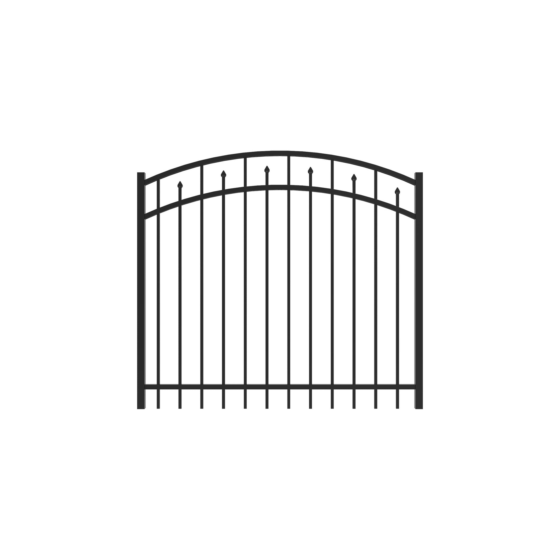 Amethyst Harbor Series - Arched Gate - 4' x 5'-Aluminum Fence Gates-ActiveYards-Black-FenceCenter