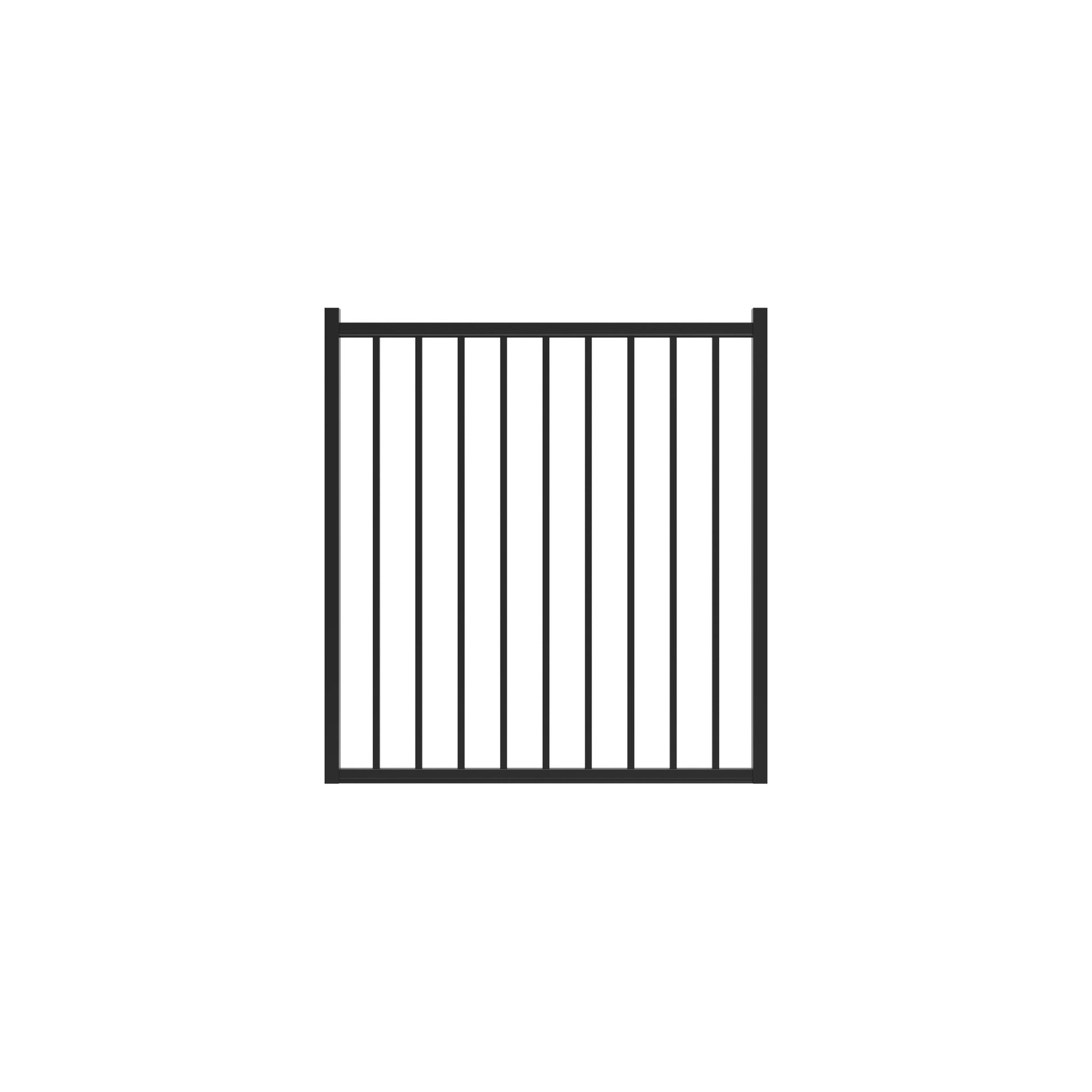 Bedrock Haven Series - Straight Gate - 4' x 3'-Aluminum Fence Gates-ActiveYards-Black-FenceCenter