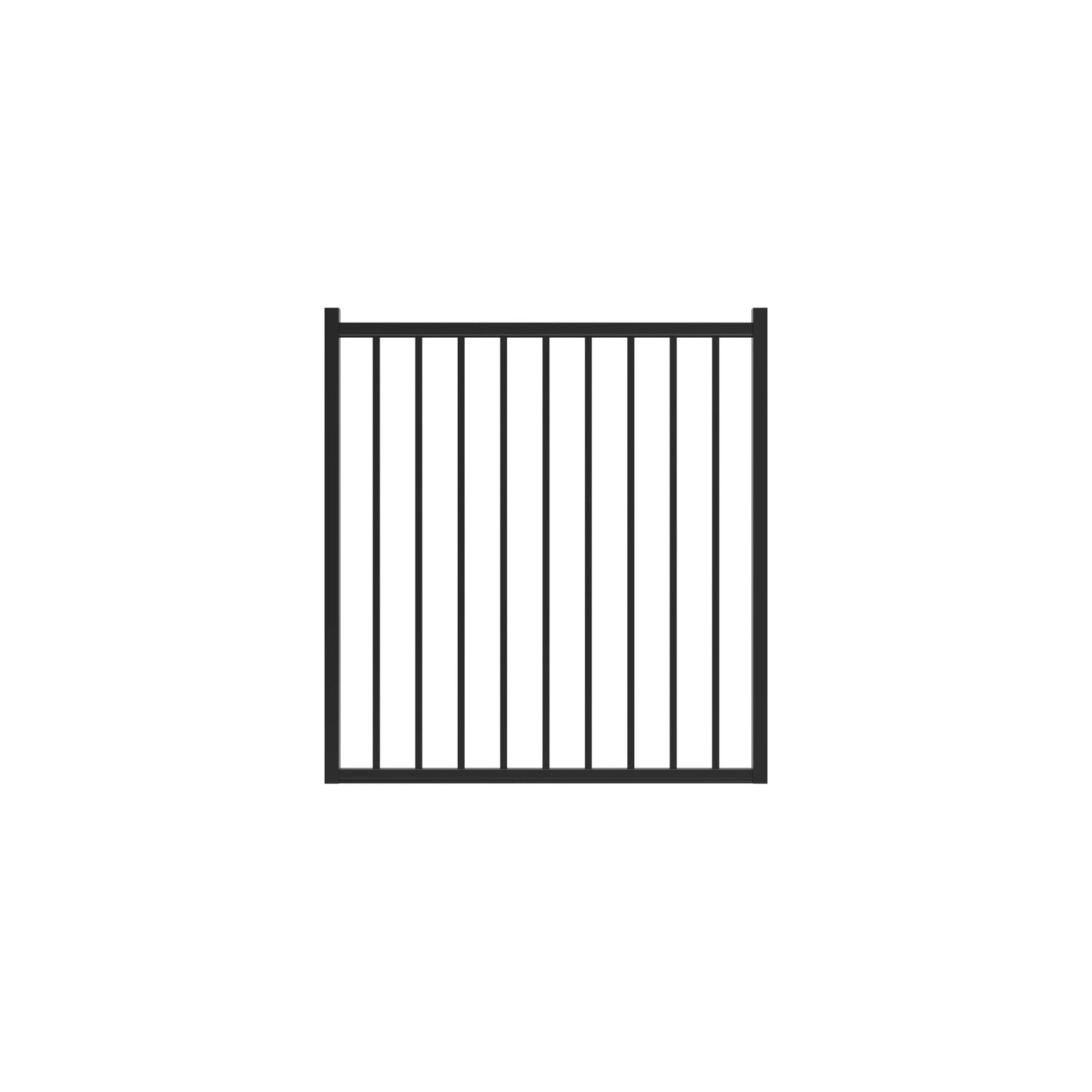 Bedrock Haven Series - Straight Gate - 4' x 4'-Aluminum Fence Gates-ActiveYards-Black-FenceCenter