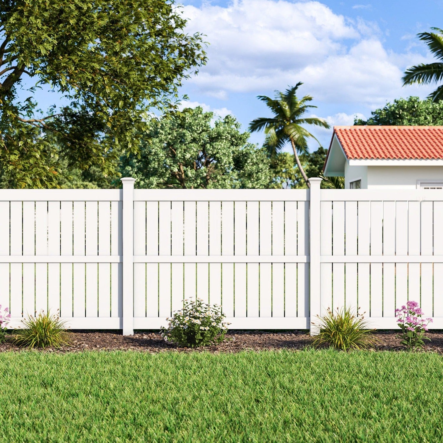 Tupelo Haven Series - Fence Panel - 6' x 8'-Vinyl Fence Panels-ActiveYards-White-FenceCenter