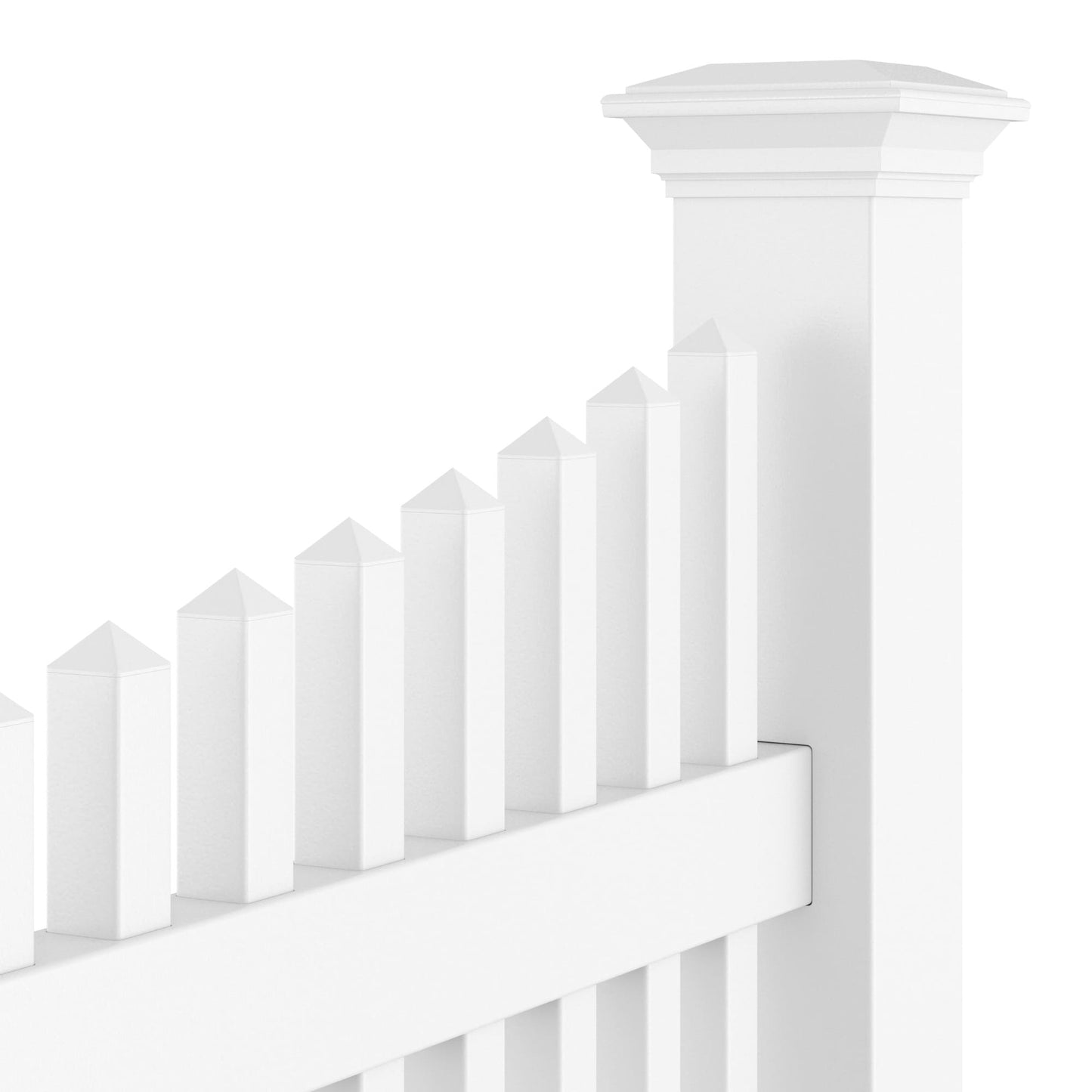 Chestnut Scallop Haven Series - Fence Panel - 4' x 8'-Vinyl Fence Panels-ActiveYards-White-FenceCenter