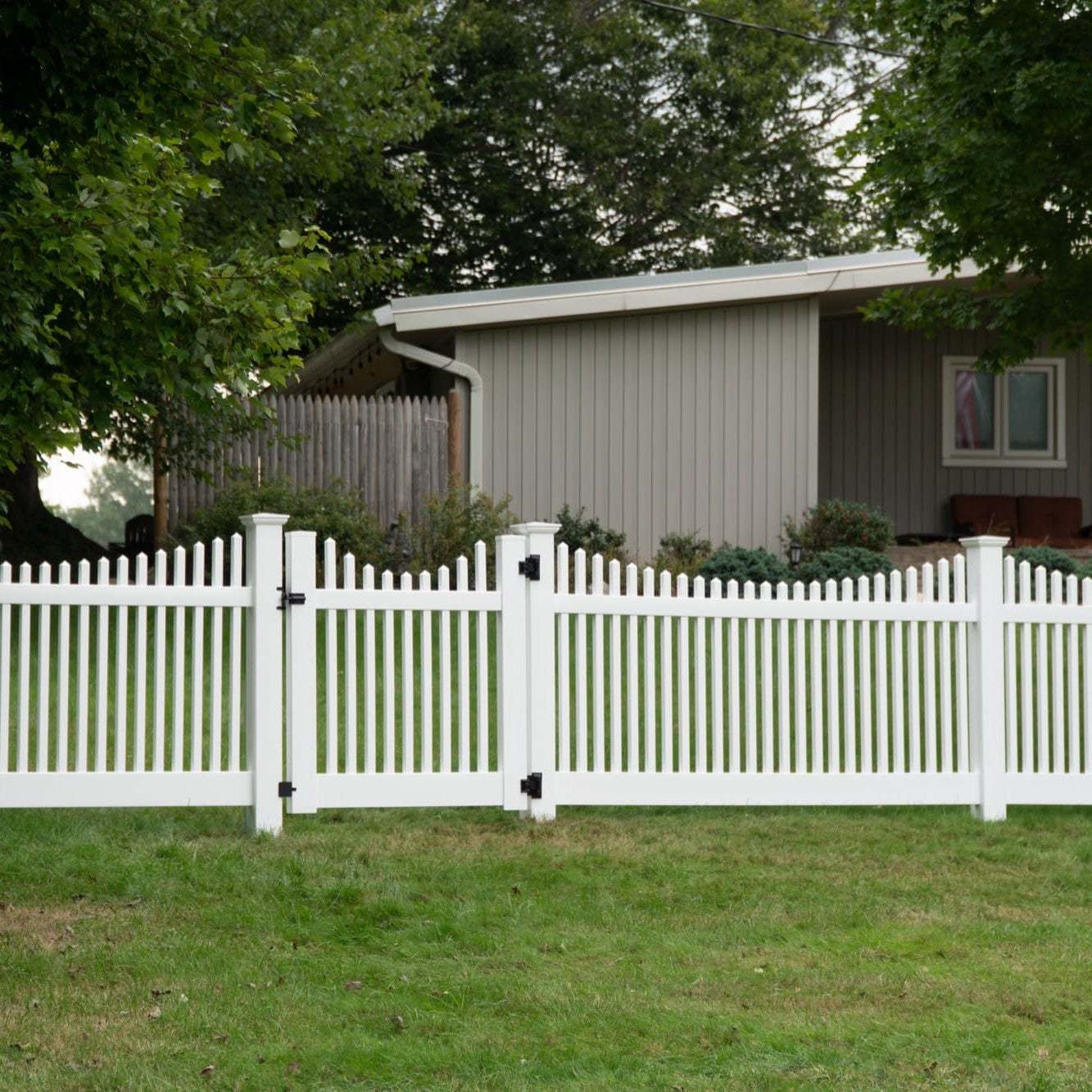 Chestnut Scallop Haven Series - Fence Panel - 4' x 8'-Vinyl Fence Panels-ActiveYards-White-FenceCenter