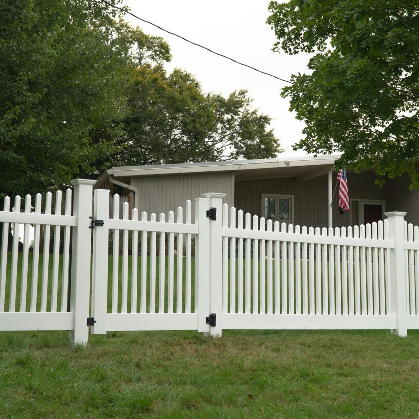 Chestnut Scallop Haven Series - Fence Panel - 4' x 8'-Vinyl Fence Panels-ActiveYards-White-FenceCenter