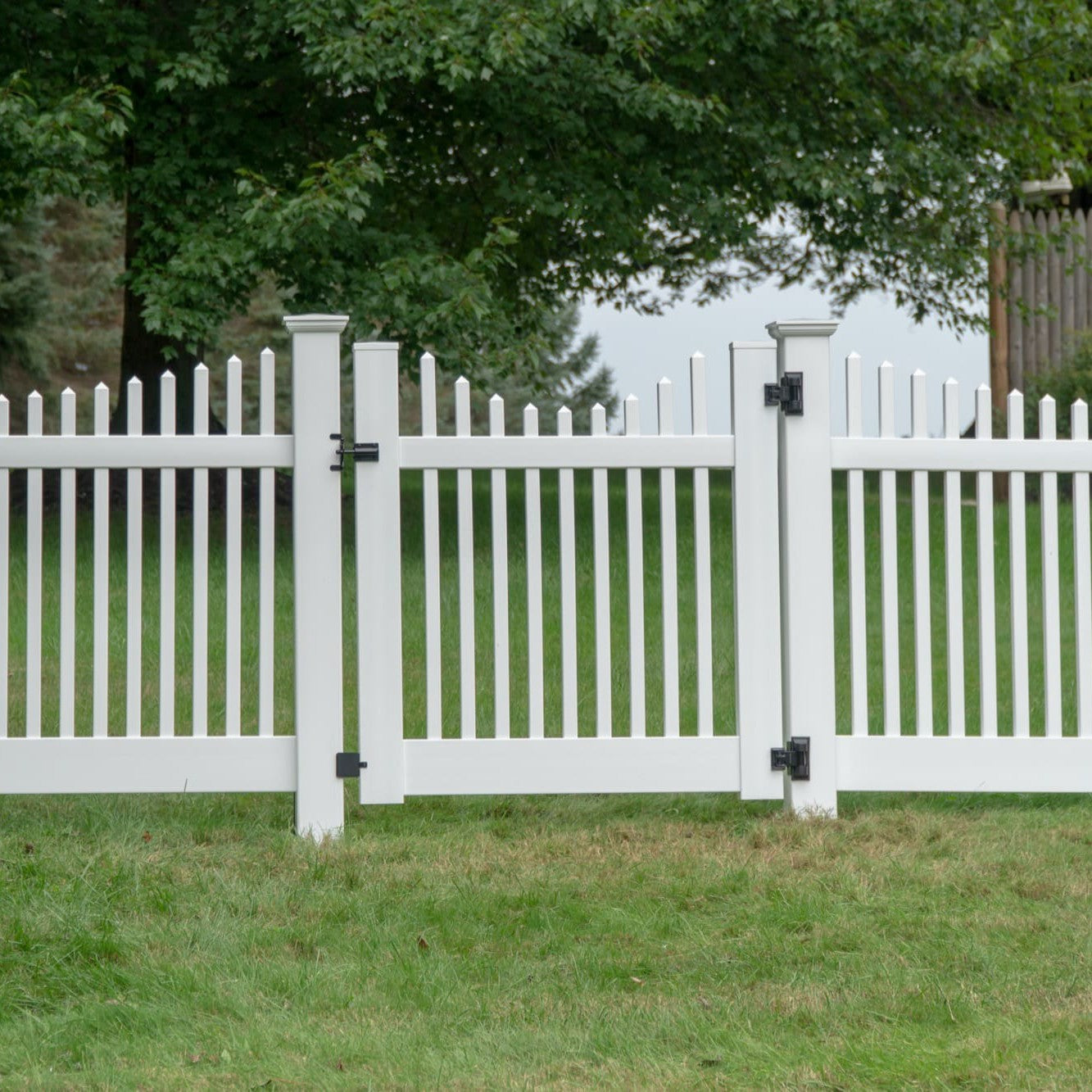 Chestnut Scallop Haven Series - Fence Panel - 4' x 8'-Vinyl Fence Panels-ActiveYards-White-FenceCenter