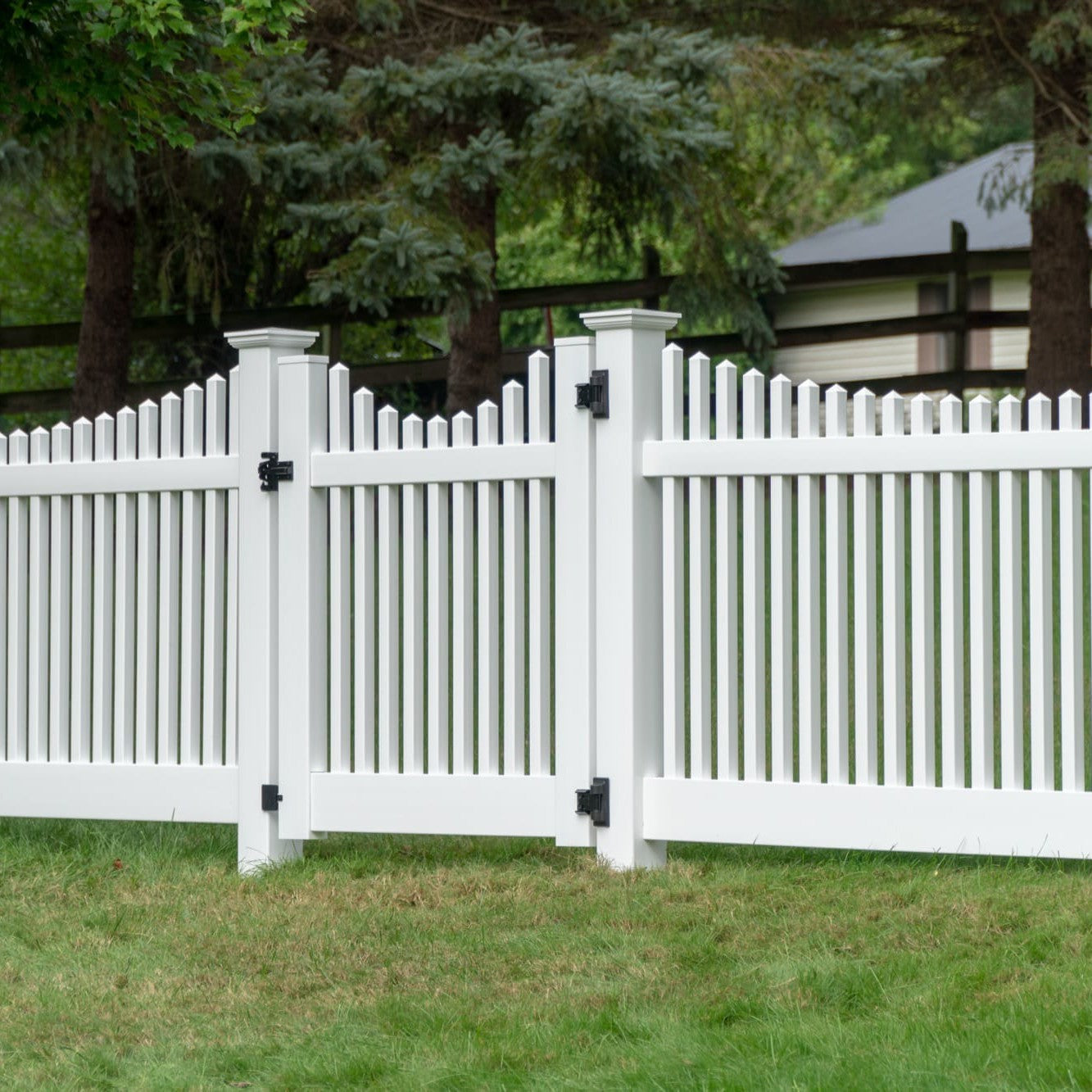 Chestnut Scallop Haven Series - Fence Panel - 4' x 8'-Vinyl Fence Panels-ActiveYards-White-FenceCenter