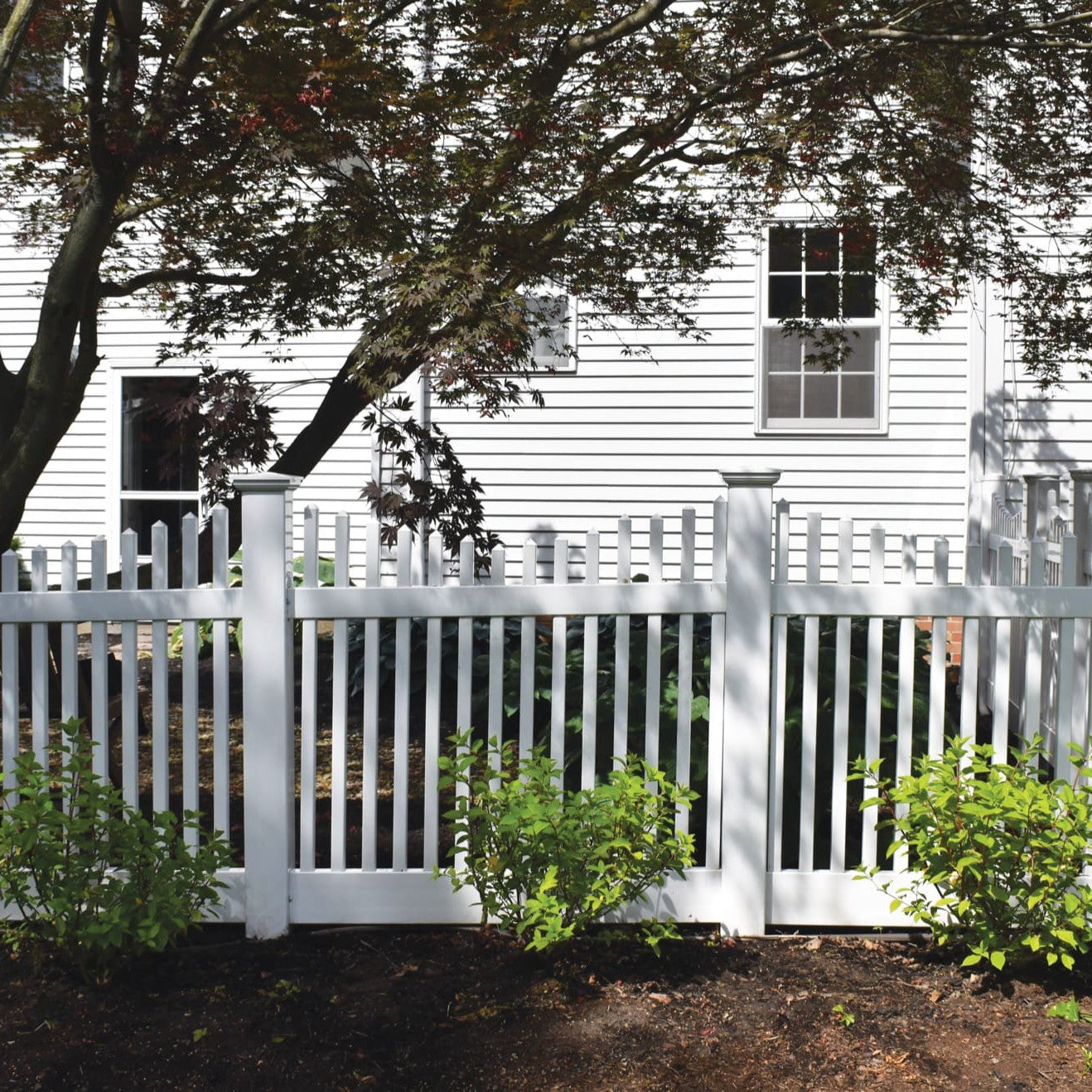 Chestnut Scallop Haven Series - Fence Panel - 4' x 8'-Vinyl Fence Panels-ActiveYards-White-FenceCenter