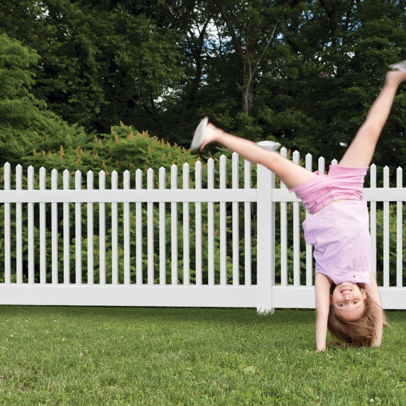 Chestnut Scallop Haven Series - Fence Panel - 4' x 8'-Vinyl Fence Panels-ActiveYards-White-FenceCenter