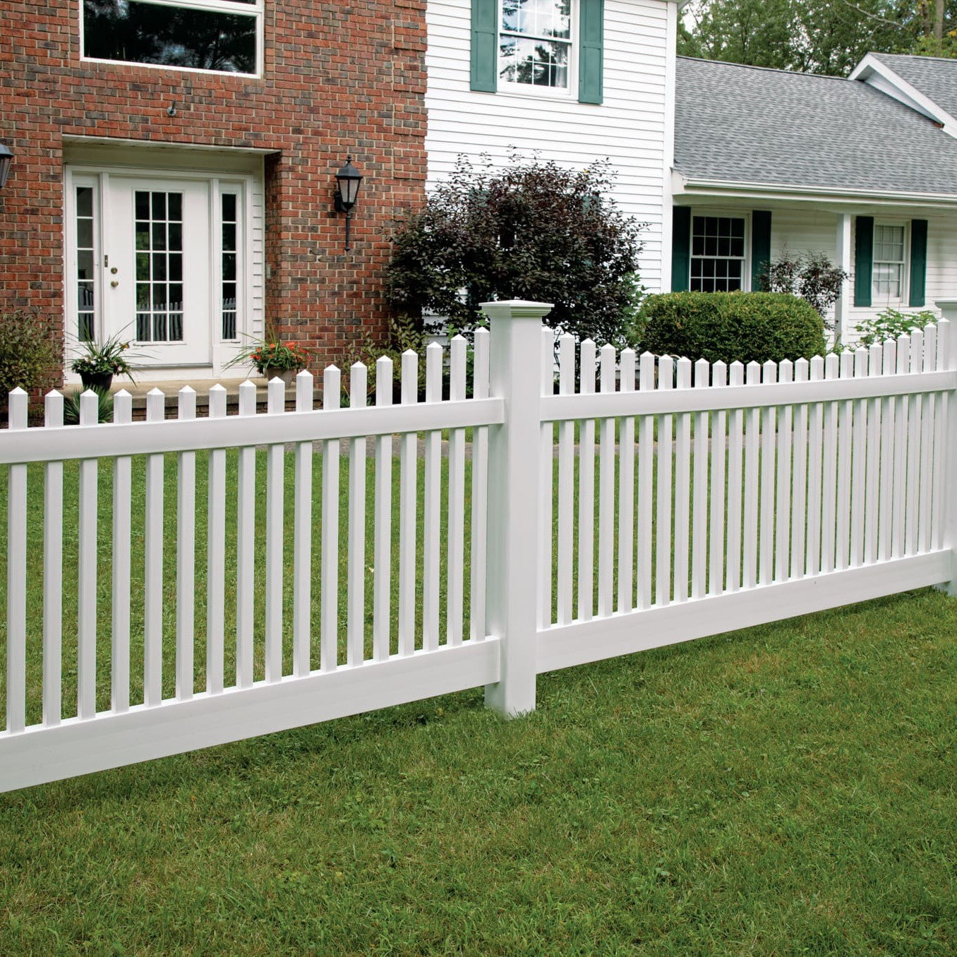 Chestnut Scallop Haven Series - Fence Panel - 4' x 8'-Vinyl Fence Panels-ActiveYards-White-FenceCenter