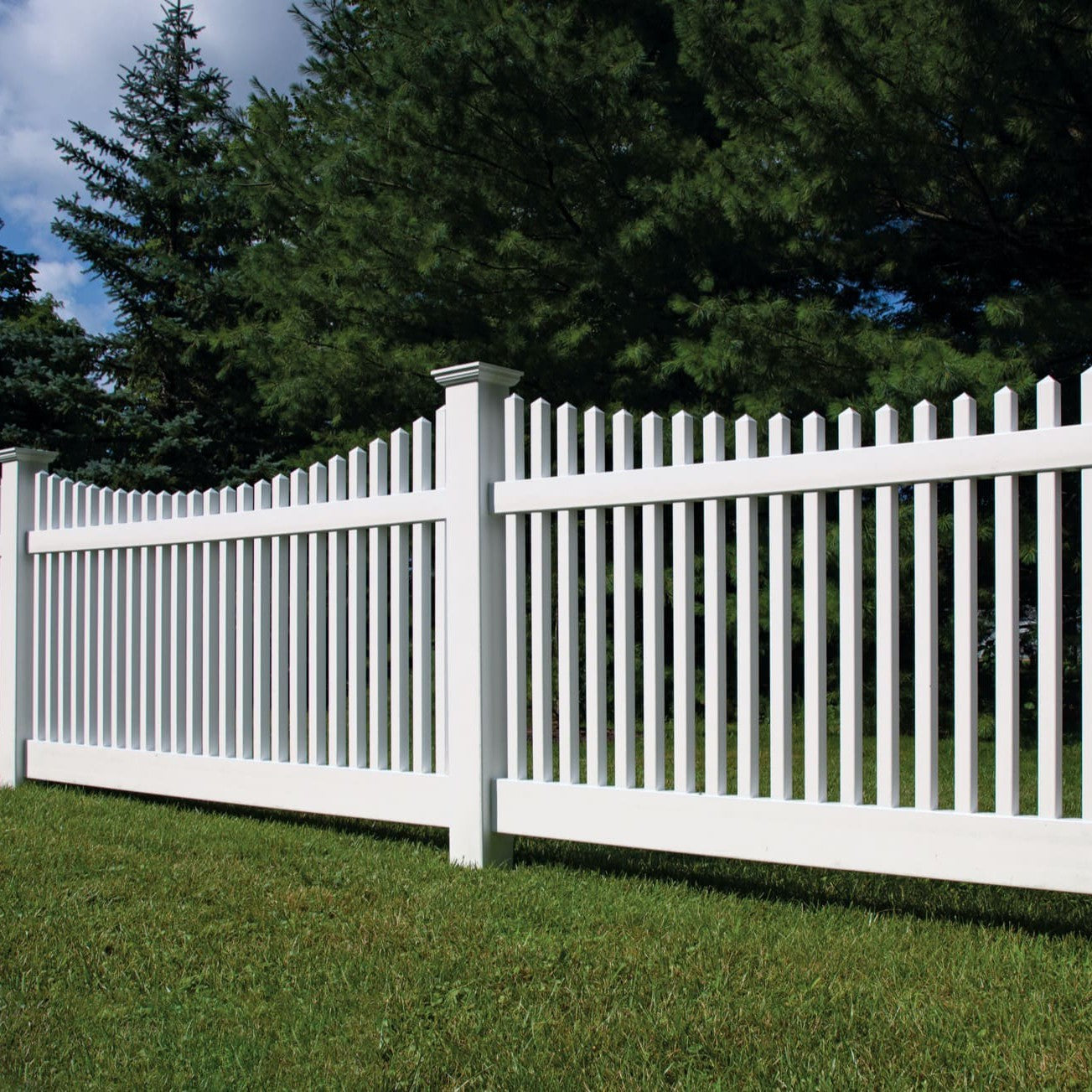 Chestnut Scallop Haven Series - Fence Panel - 4' x 8'-Vinyl Fence Panels-ActiveYards-White-FenceCenter