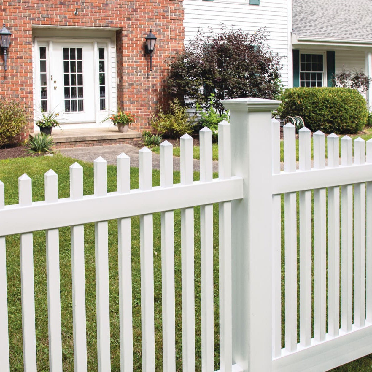 Chestnut Scallop Haven Series - Fence Panel - 4' x 8'-Vinyl Fence Panels-ActiveYards-White-FenceCenter