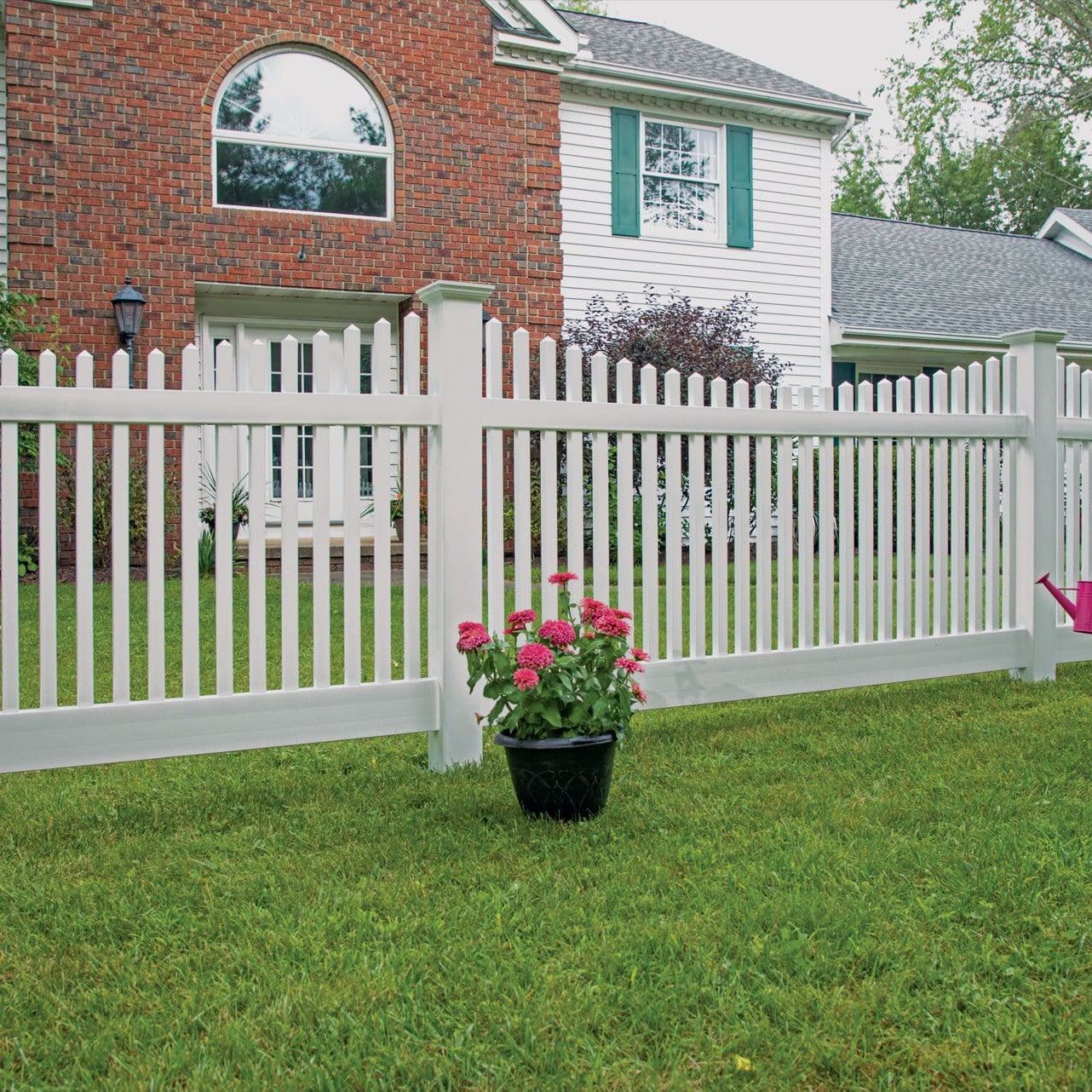 Chestnut Scallop Haven Series - Fence Panel - 4' x 8'-Vinyl Fence Panels-ActiveYards-White-FenceCenter