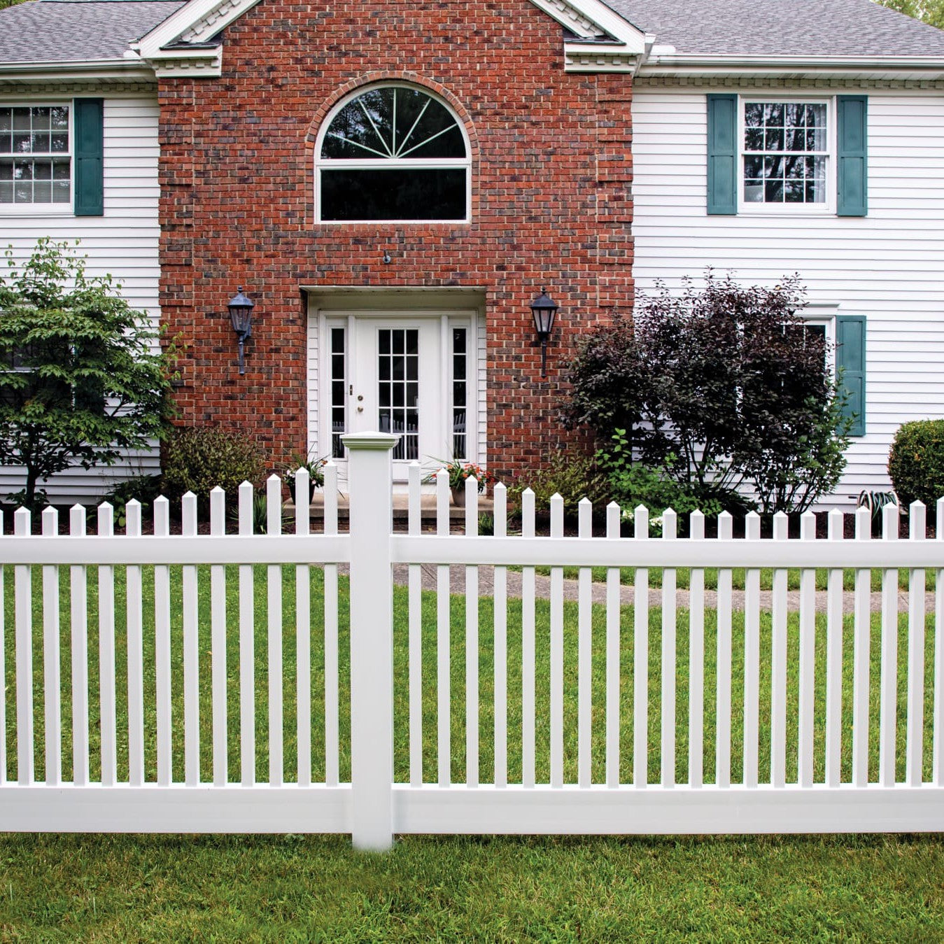 Chestnut Scallop Haven Series - Fence Panel - 4' x 8'-Vinyl Fence Panels-ActiveYards-White-FenceCenter