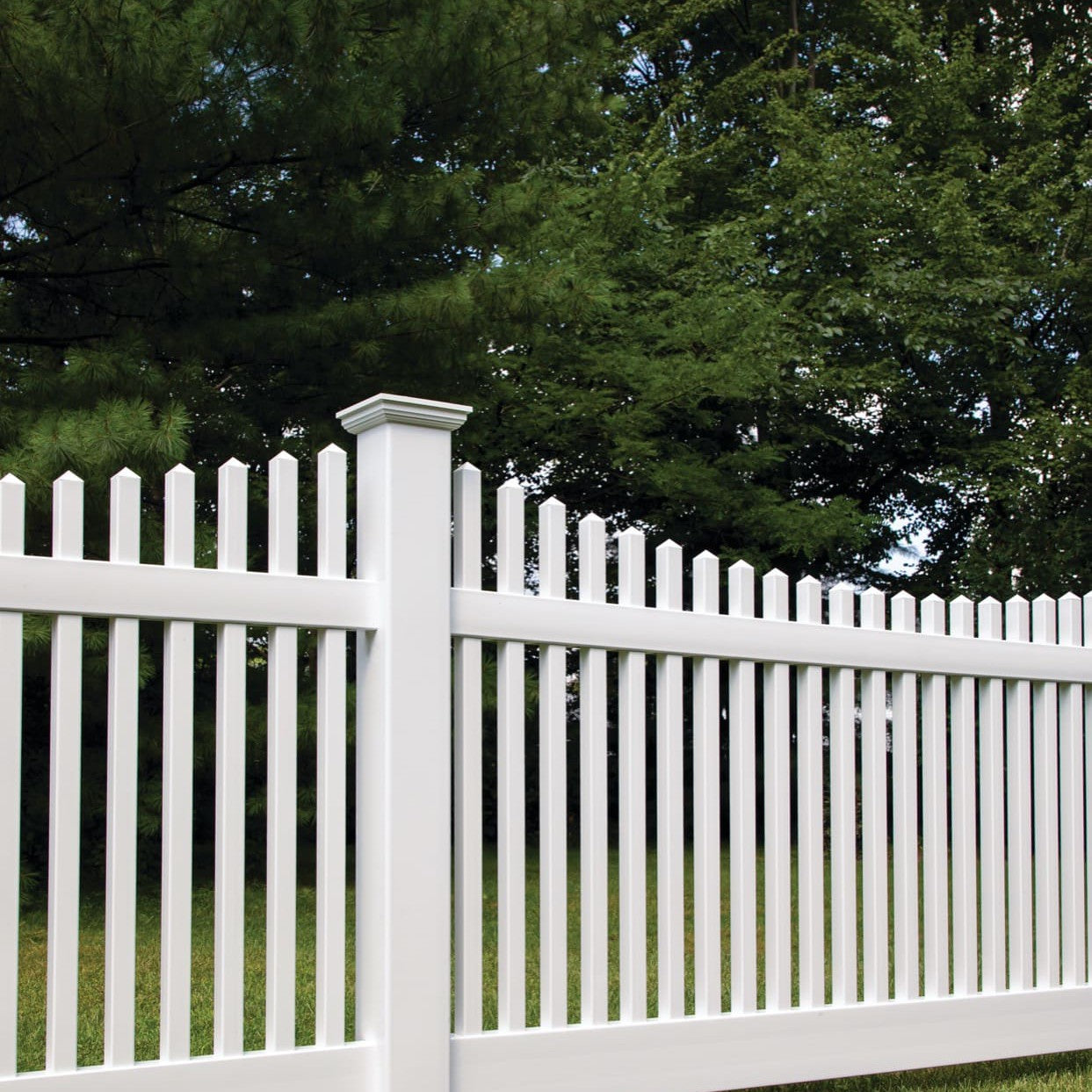 Chestnut Scallop Haven Series - Fence Panel - 4' x 8'-Vinyl Fence Panels-ActiveYards-White-FenceCenter