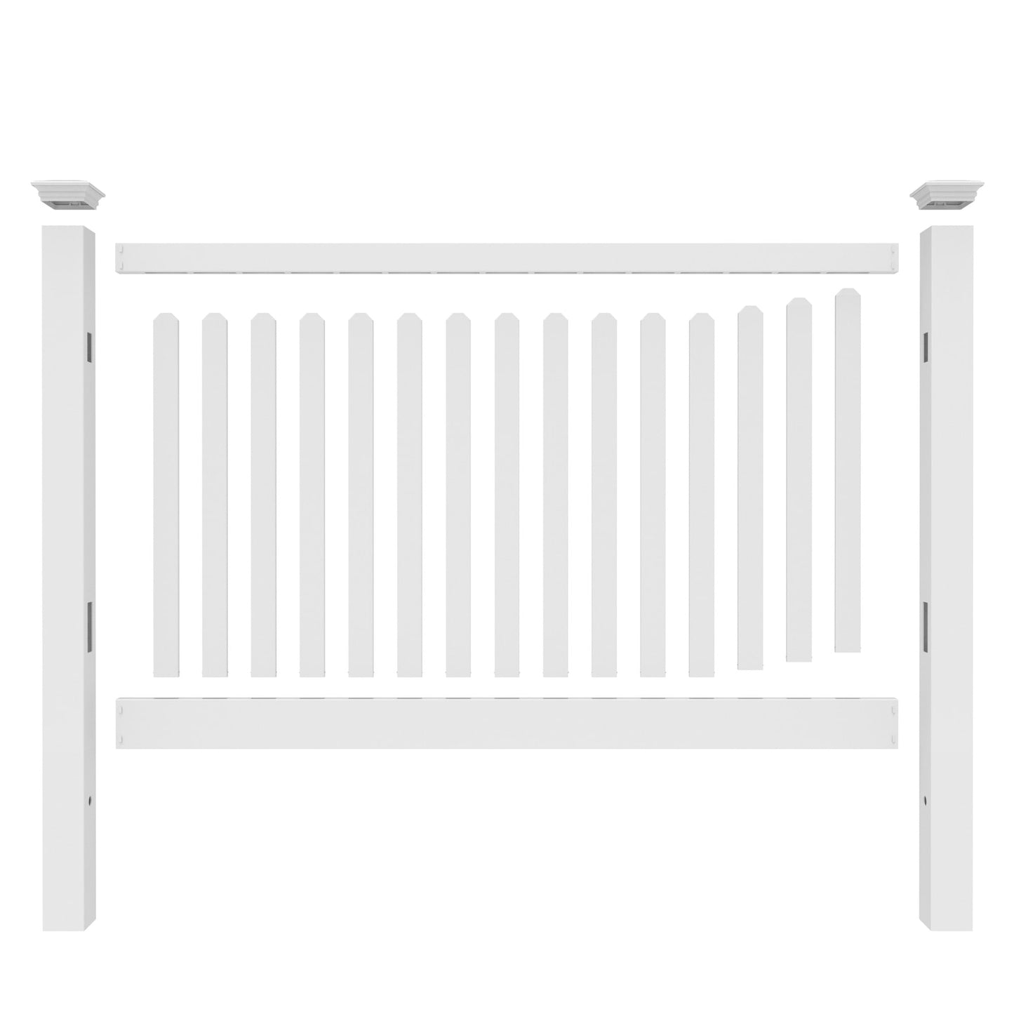 Silverbell Haven Series - Fence Panel - 4' x 8'-Vinyl Fence Panels-ActiveYards-White-FenceCenter