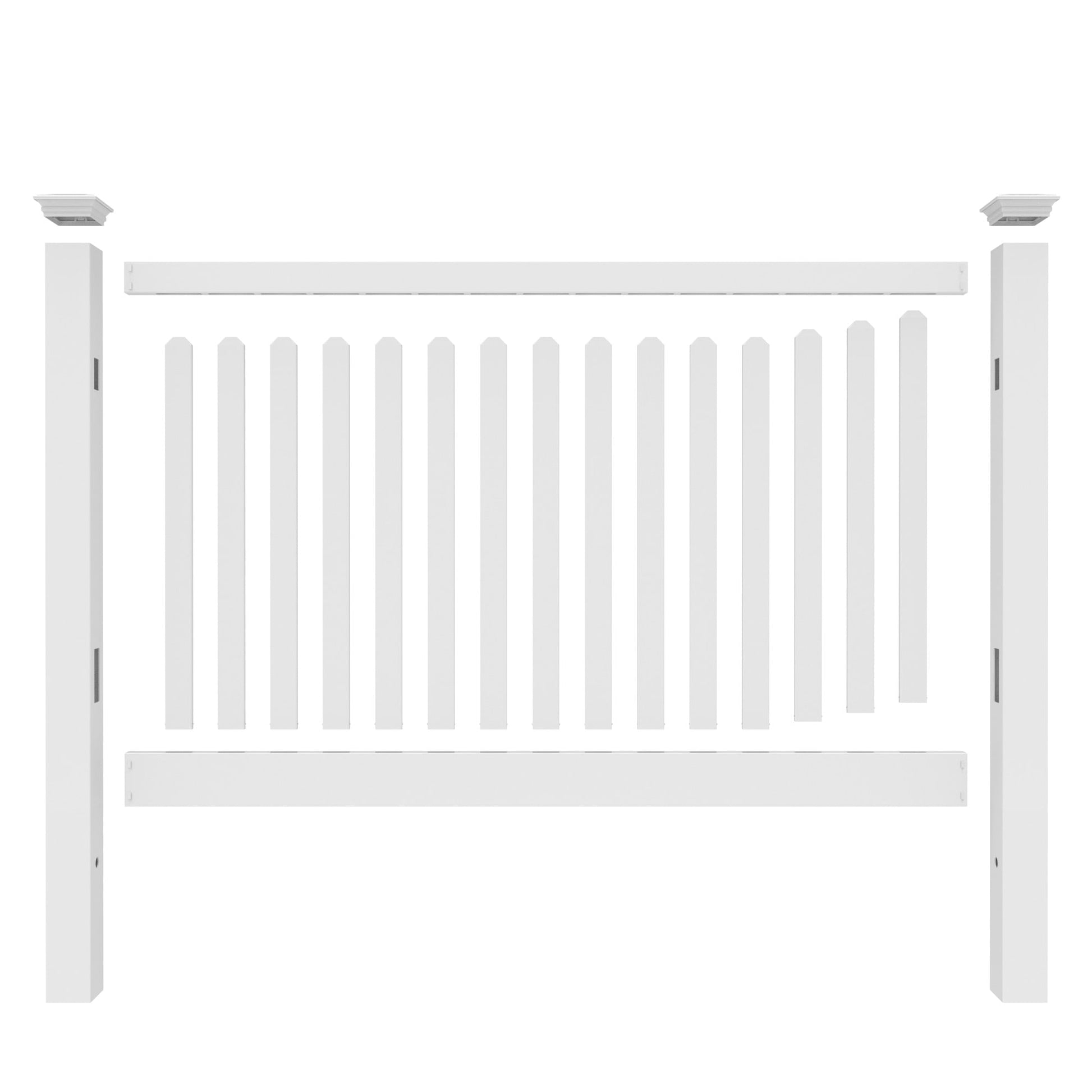 Silverbell Haven Series - Fence Panel - 4' x 8'-Vinyl Fence Panels-ActiveYards-White-FenceCenter