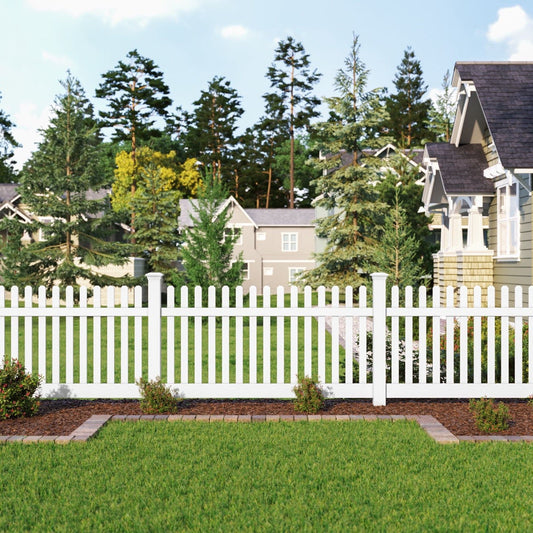 Silverbell Haven Series - Fence Panel - 4' x 8'-Vinyl Fence Panels-ActiveYards-White-FenceCenter