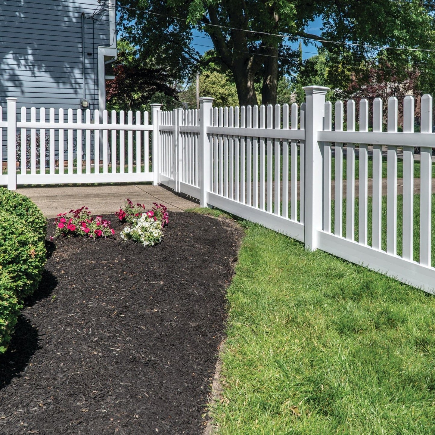 Silverbell Haven Series - Fence Panel - 4' x 8'-Vinyl Fence Panels-ActiveYards-White-FenceCenter