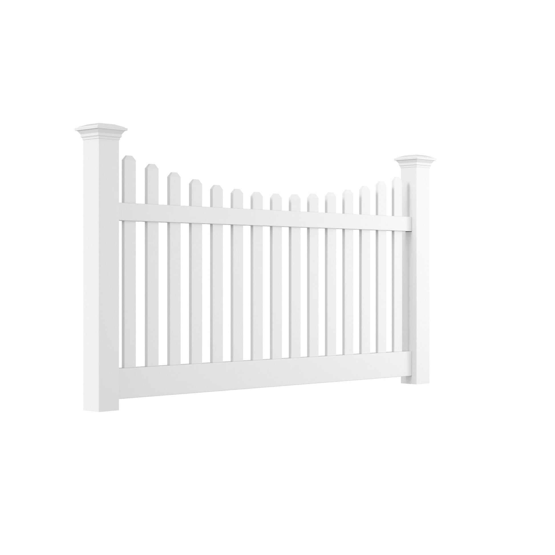 Silverbell Scallop Haven Series - Fence Panel - 4' x 8'-Vinyl Fence Panels-ActiveYards-White-FenceCenter