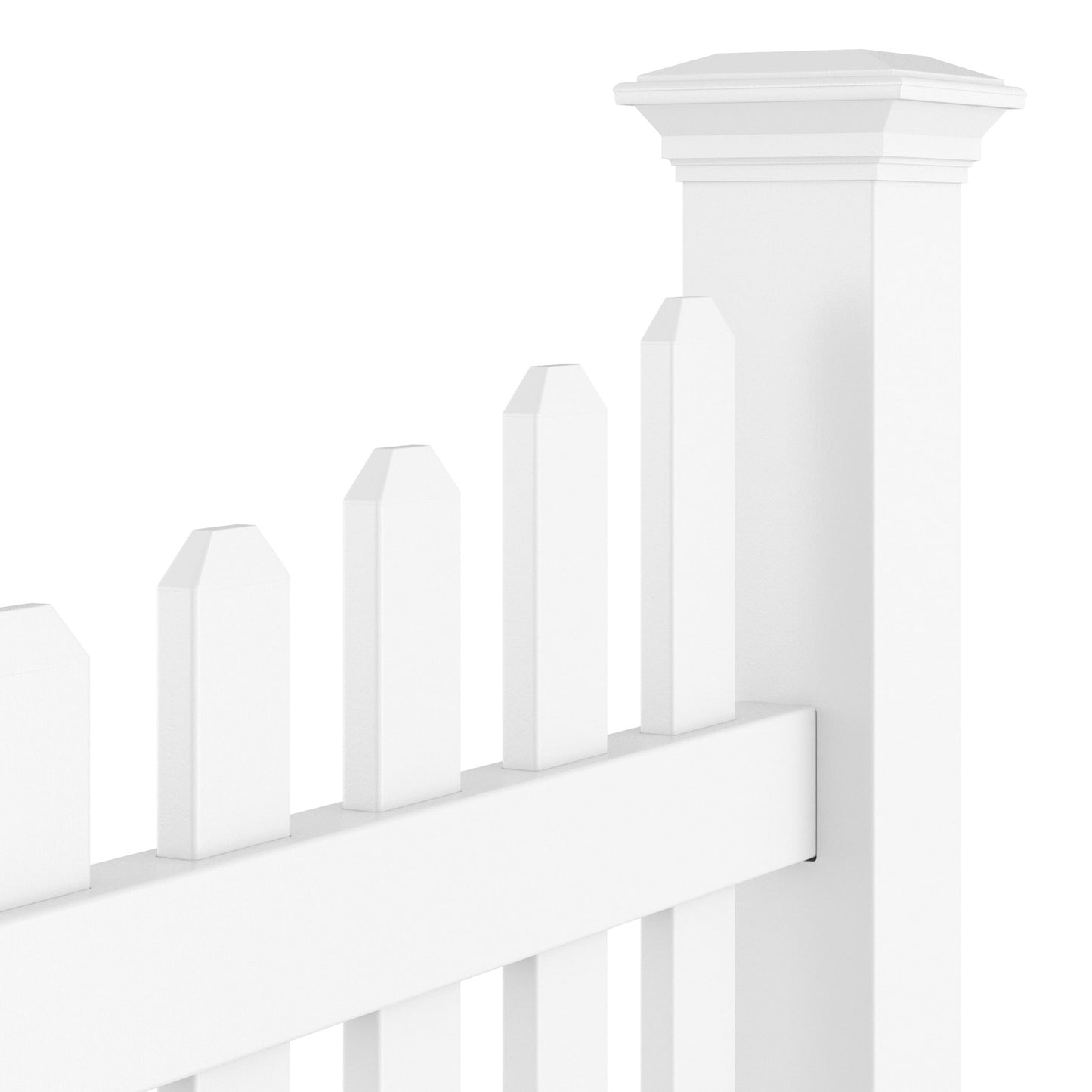 Silverbell Scallop Haven Series - Fence Panel - 4' x 8'-Vinyl Fence Panels-ActiveYards-White-FenceCenter