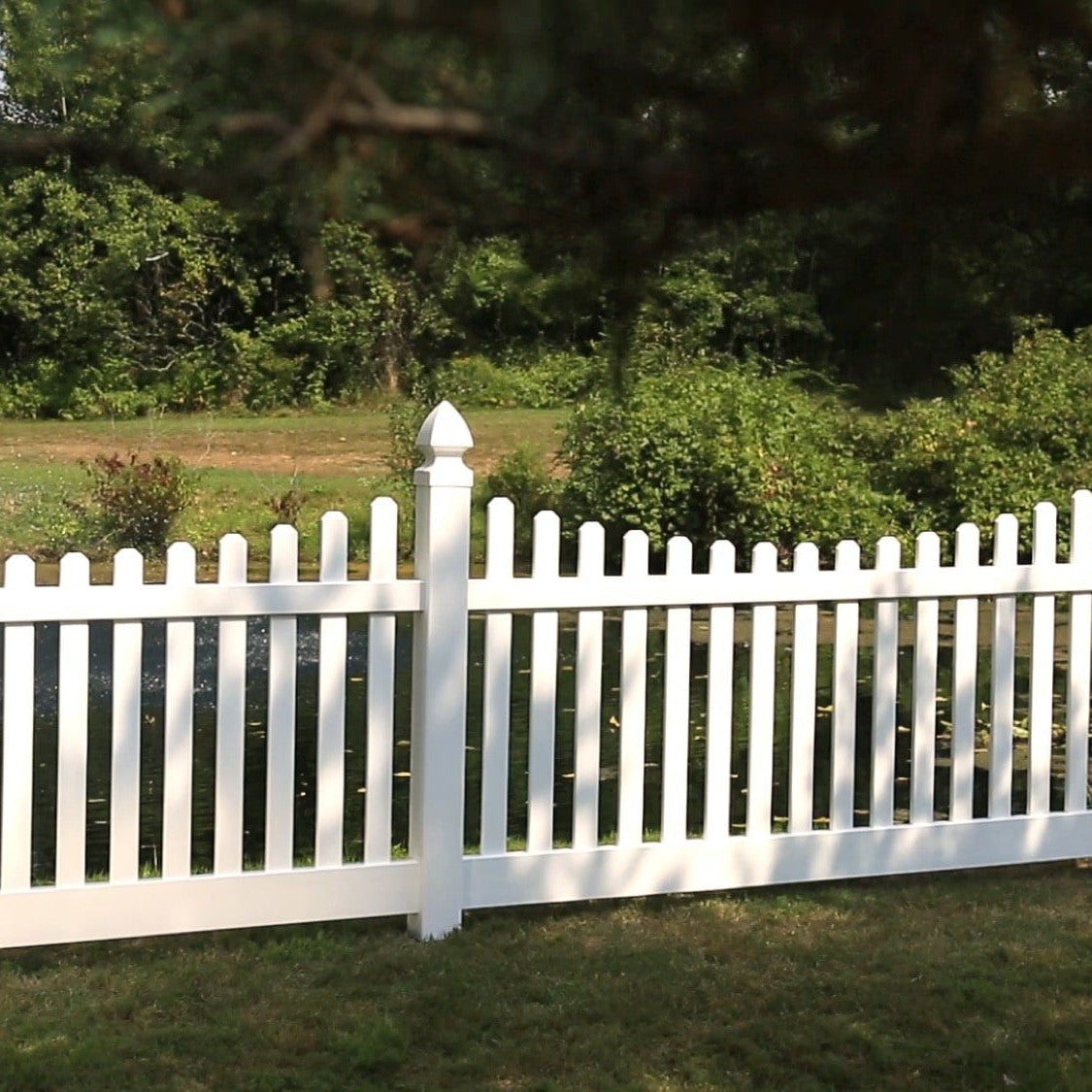 Silverbell Scallop Haven Series - Fence Panel - 4' x 8'-Vinyl Fence Panels-ActiveYards-White-FenceCenter