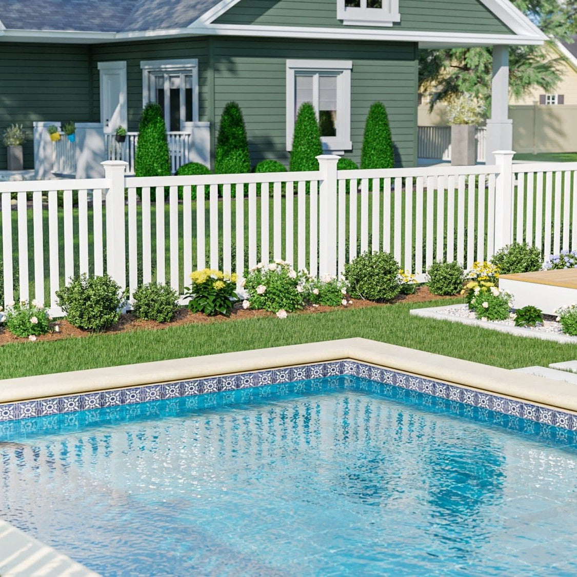 Greenbrier Haven Series - Fence Panel - 4' x 8'-Vinyl Fence Panels-ActiveYards-White-FenceCenter