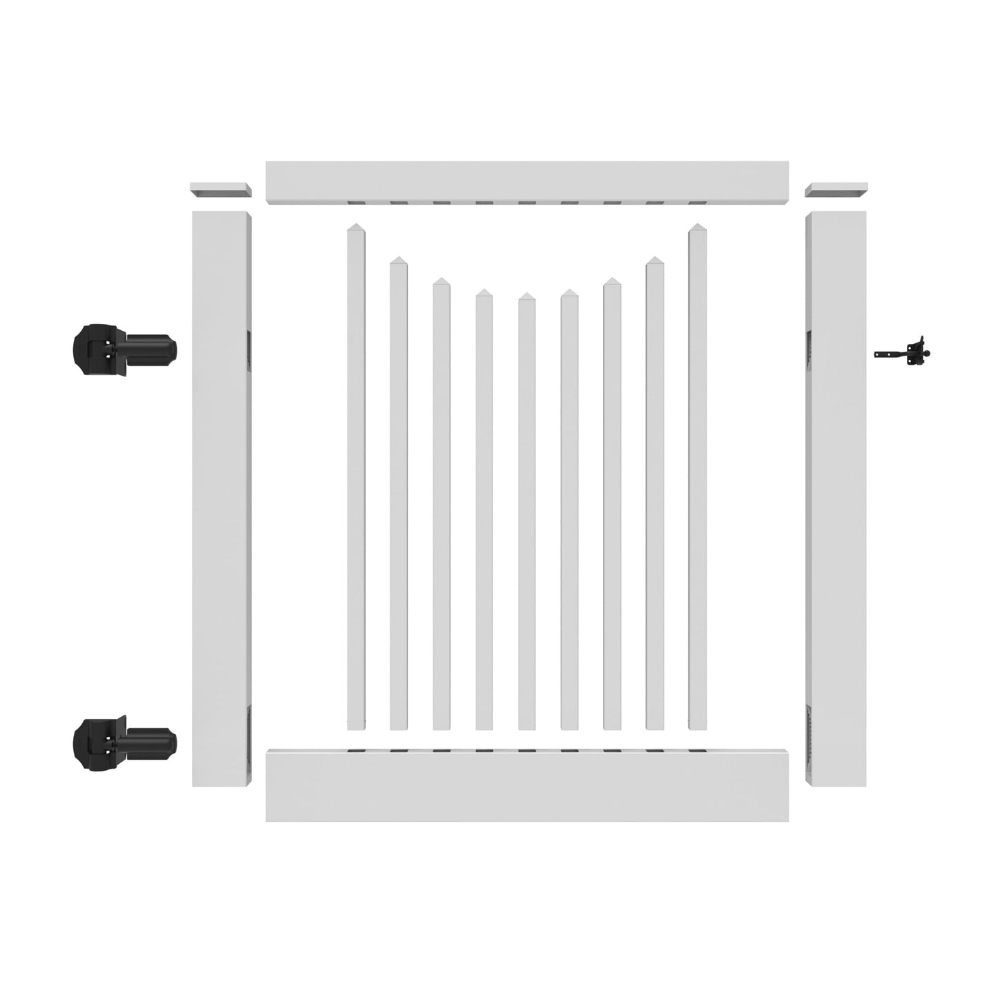 Chestnut Scallop Haven Series - Walk Gate - 4' x 46"-Vinyl Fence Gates-ActiveYards-White-FenceCenter