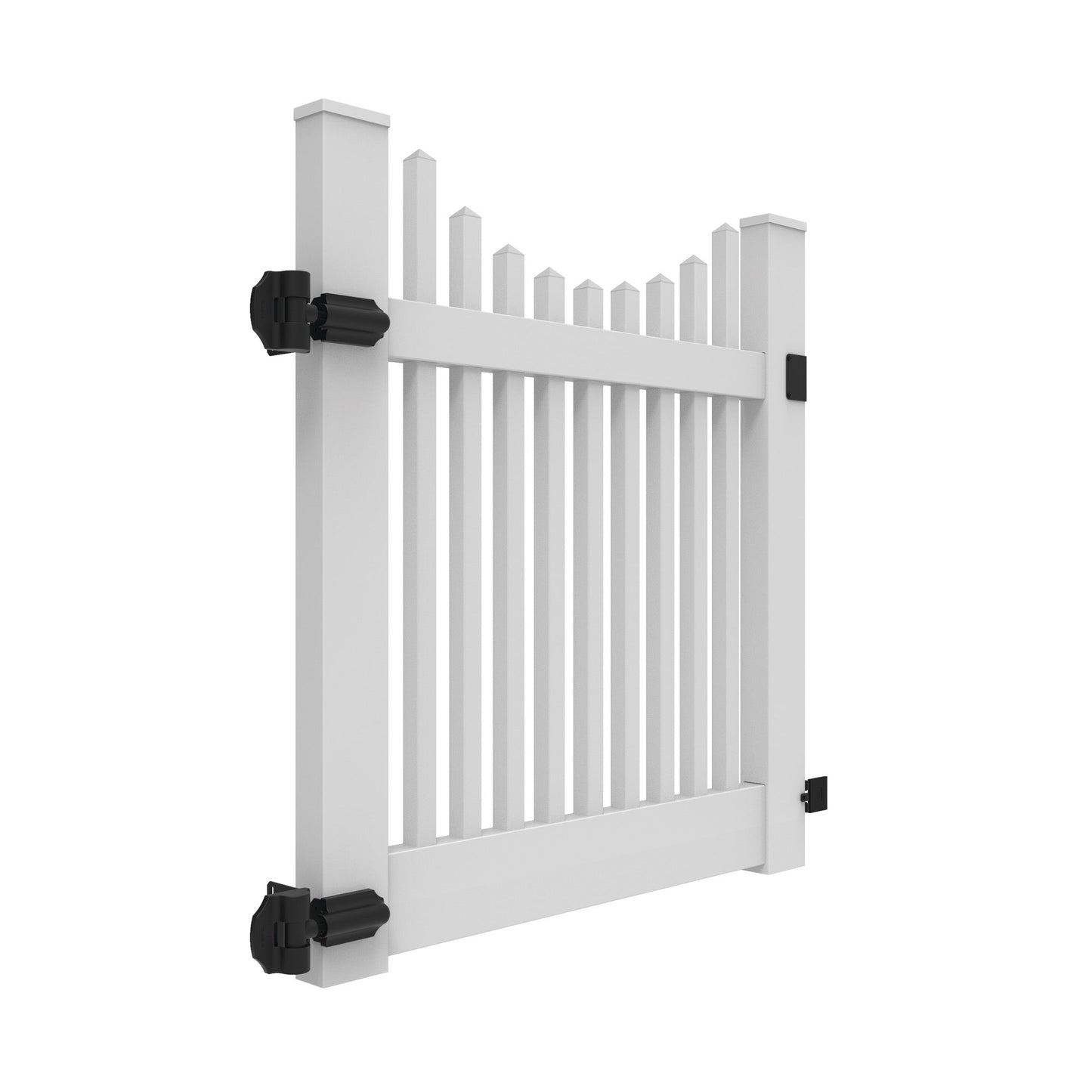 Chestnut Scallop Haven Series - Walk Gate - 4' x 46"-Vinyl Fence Gates-ActiveYards-White-FenceCenter