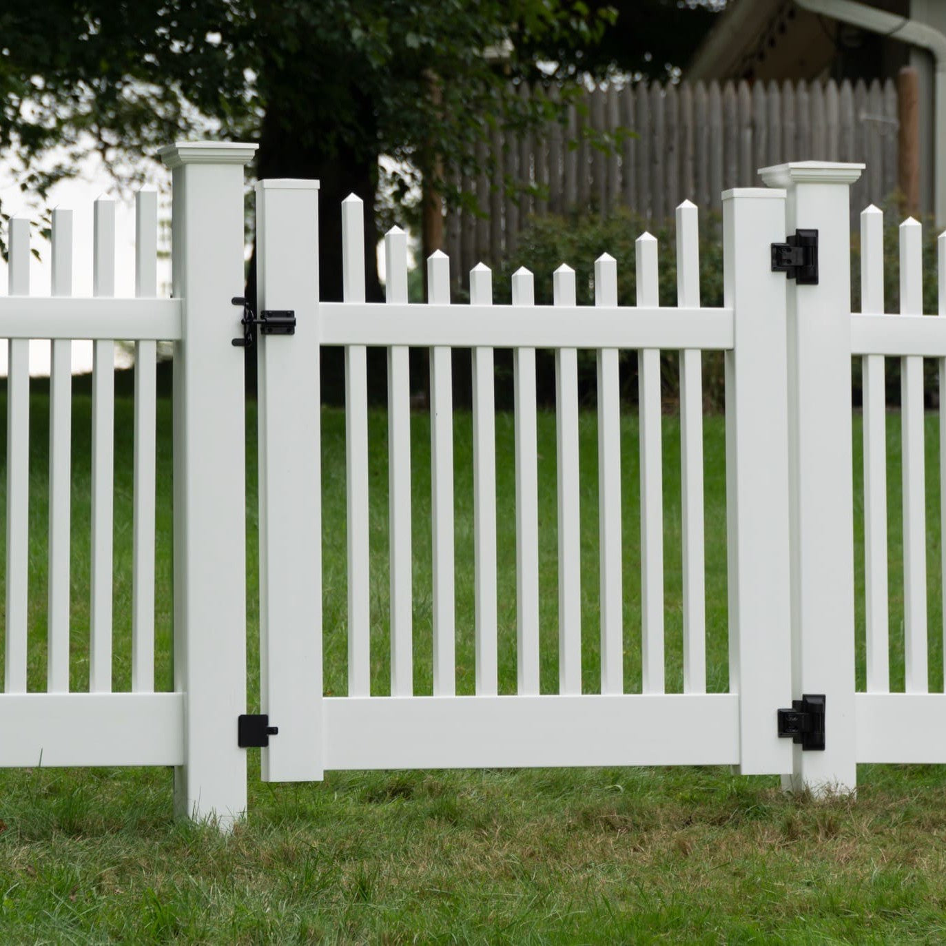 Chestnut Scallop Haven Series - Walk Gate - 4' x 46"-Vinyl Fence Gates-ActiveYards-White-FenceCenter