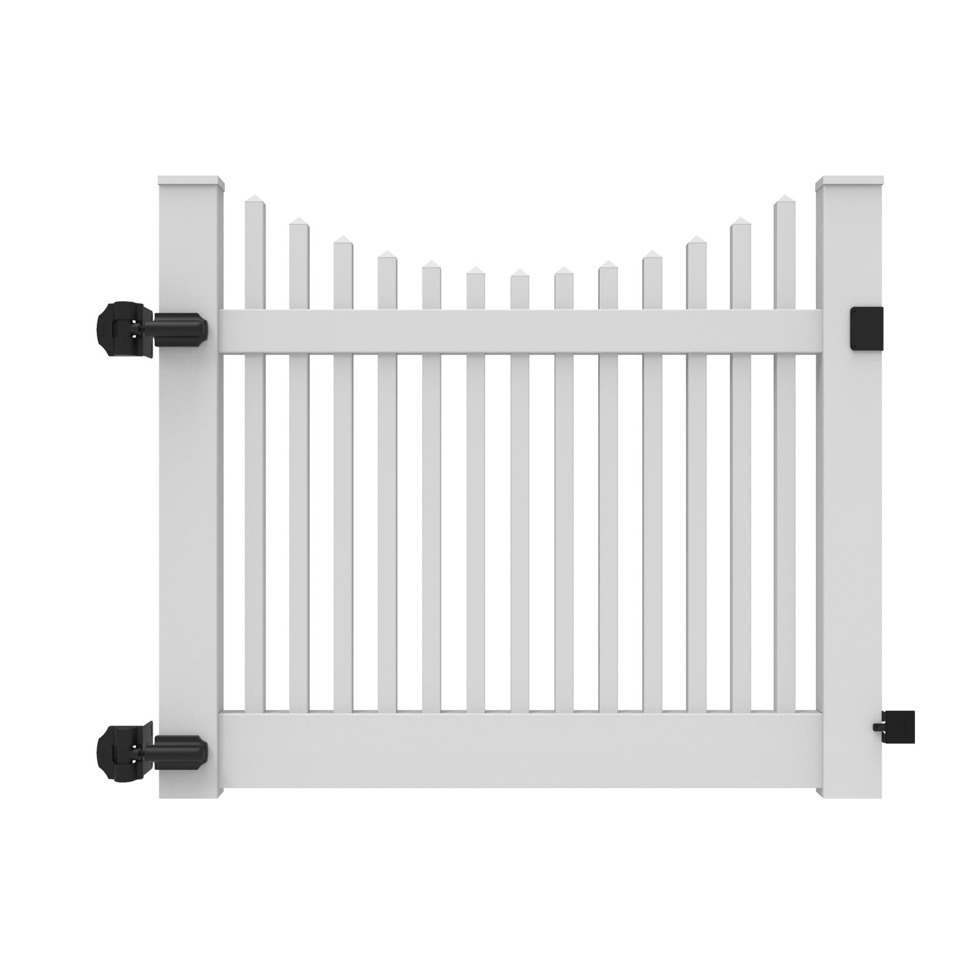 Chestnut Scallop Haven Series - Drive Gate - 4' x 58"-Vinyl Fence Gates-ActiveYards-White-FenceCenter