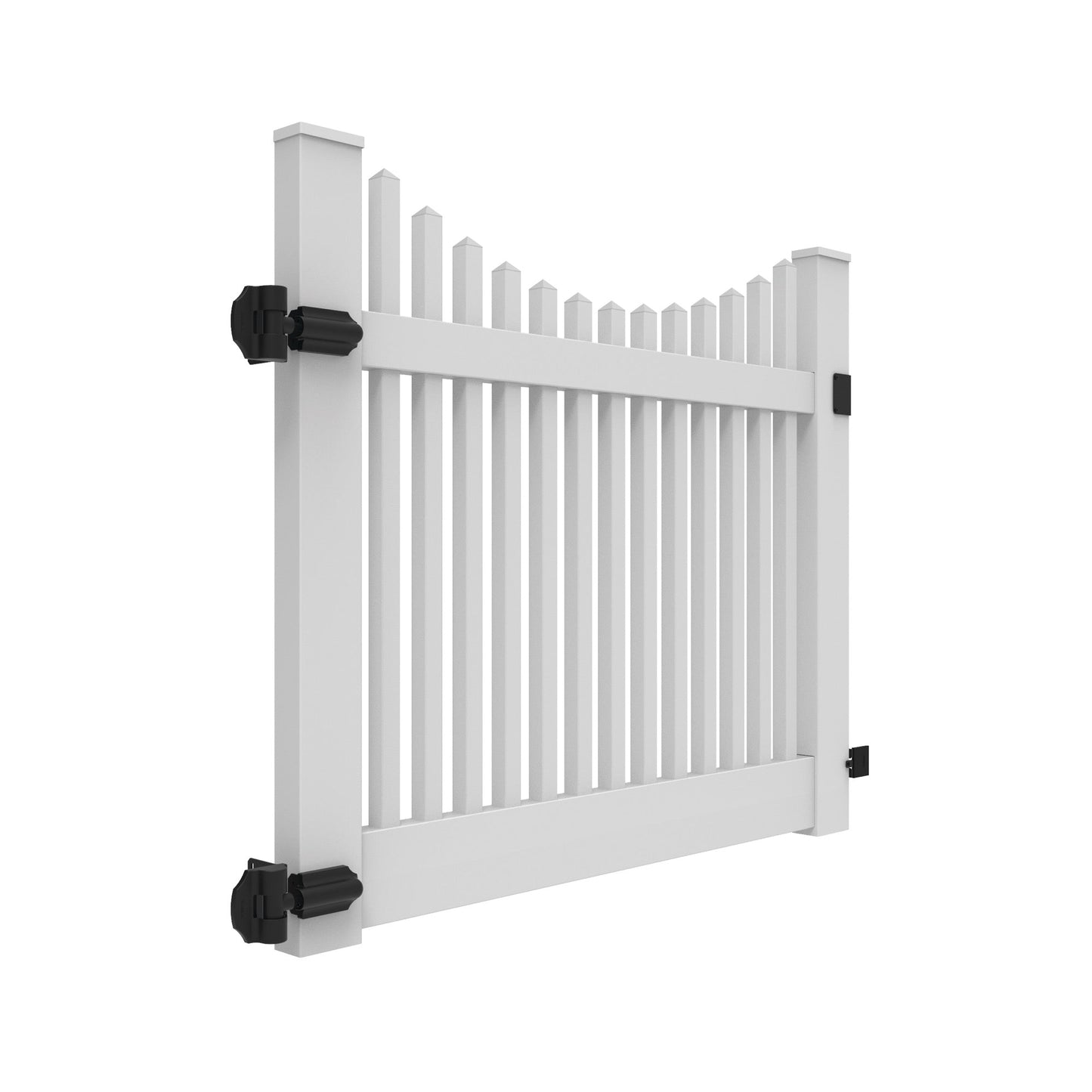 Chestnut Scallop Haven Series - Drive Gate - 4' x 58"-Vinyl Fence Gates-ActiveYards-White-FenceCenter