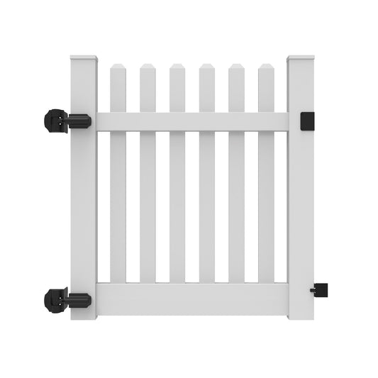 Silverbell Haven Series - Walk Gate - 4' x 46"-Vinyl Fence Gates-ActiveYards-White-FenceCenter