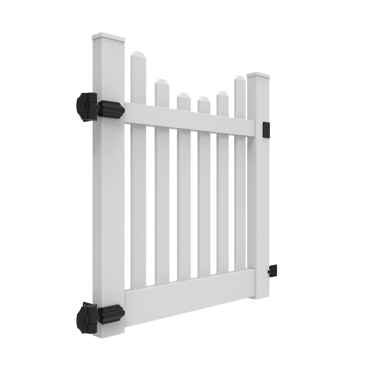 Silverbell Scallop Haven Series - Walk Gate - 4' x 46"-Vinyl Fence Gates-ActiveYards-White-FenceCenter